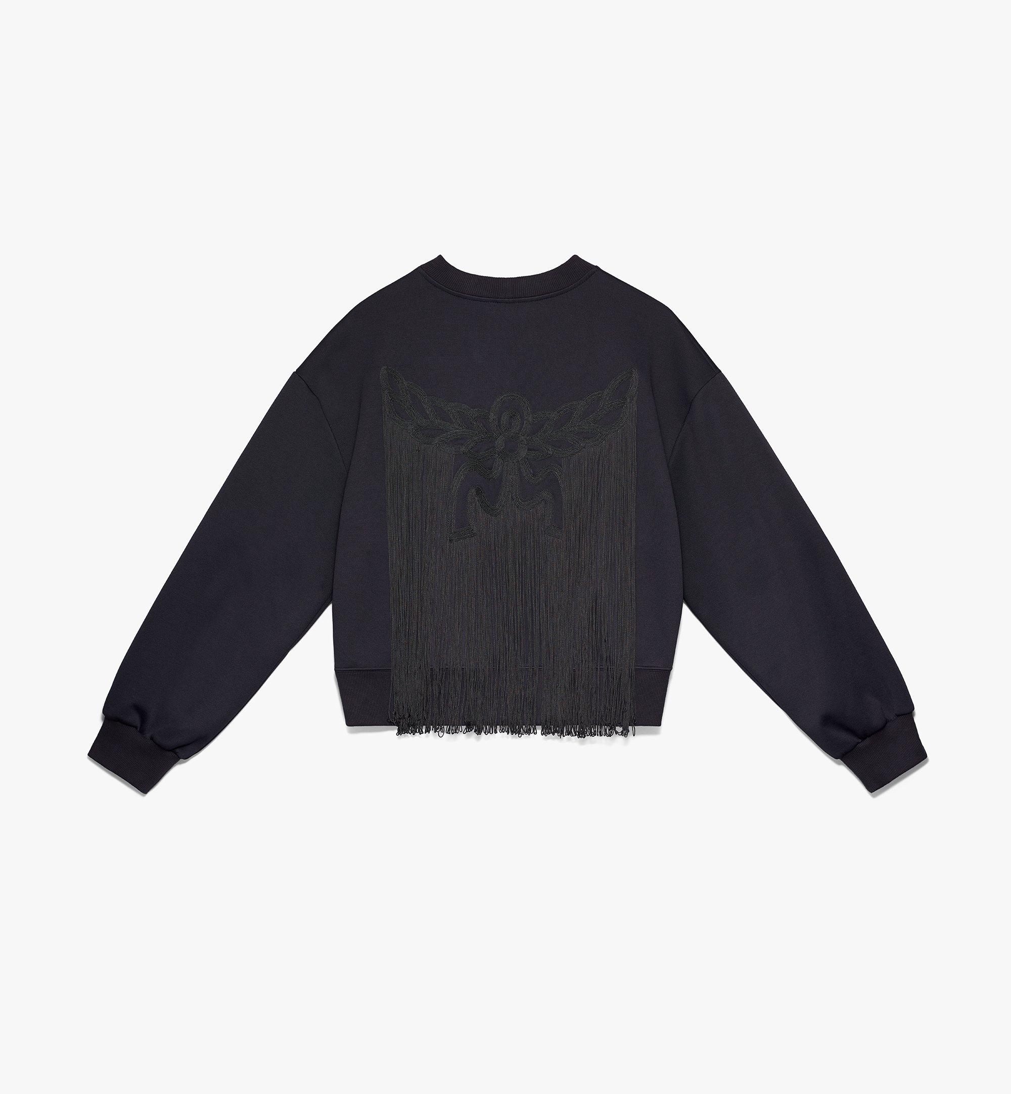 MCM Sweat-shirt Laurier frangé pour femme Black MFA9AMM73BK00M Plus de photos 1