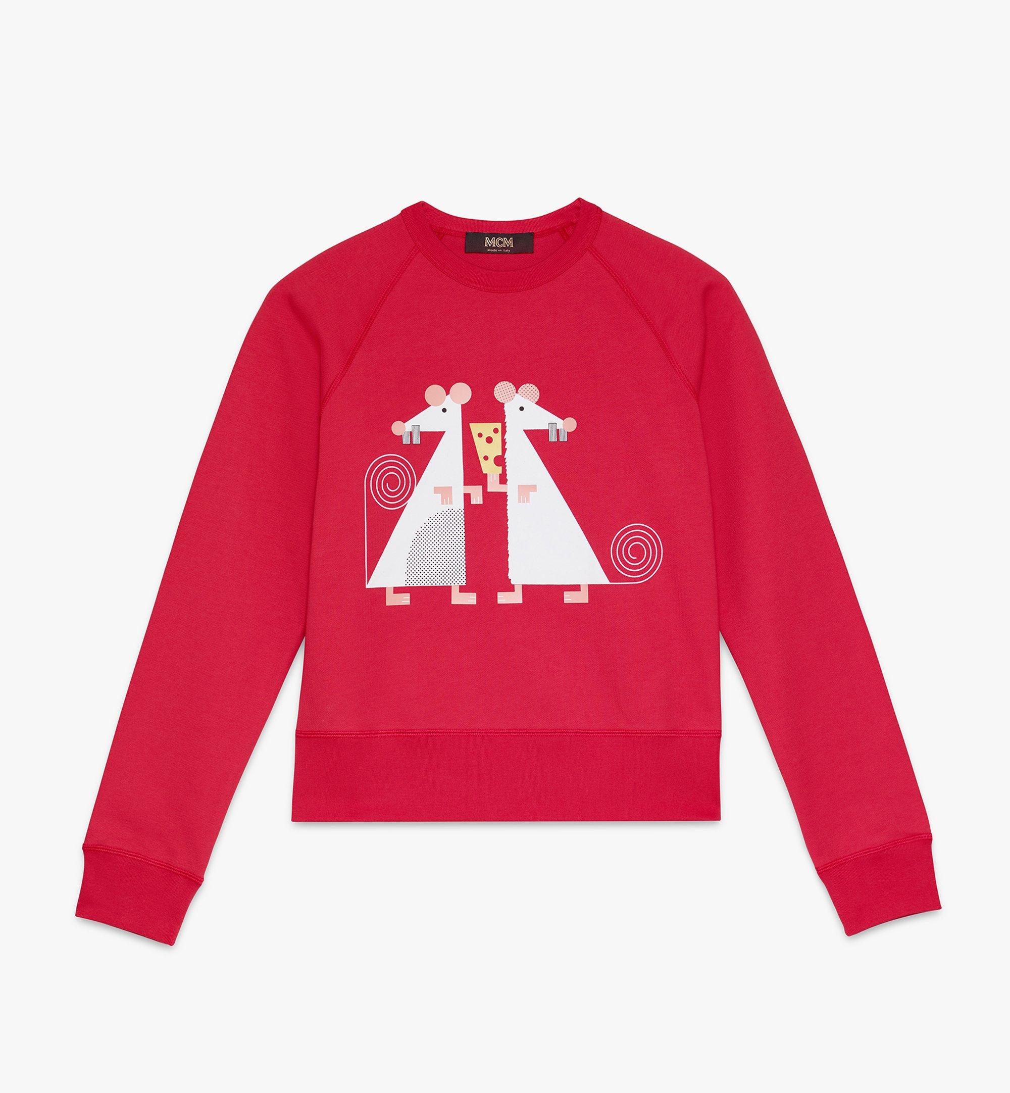 women's red crew neck sweatshirt