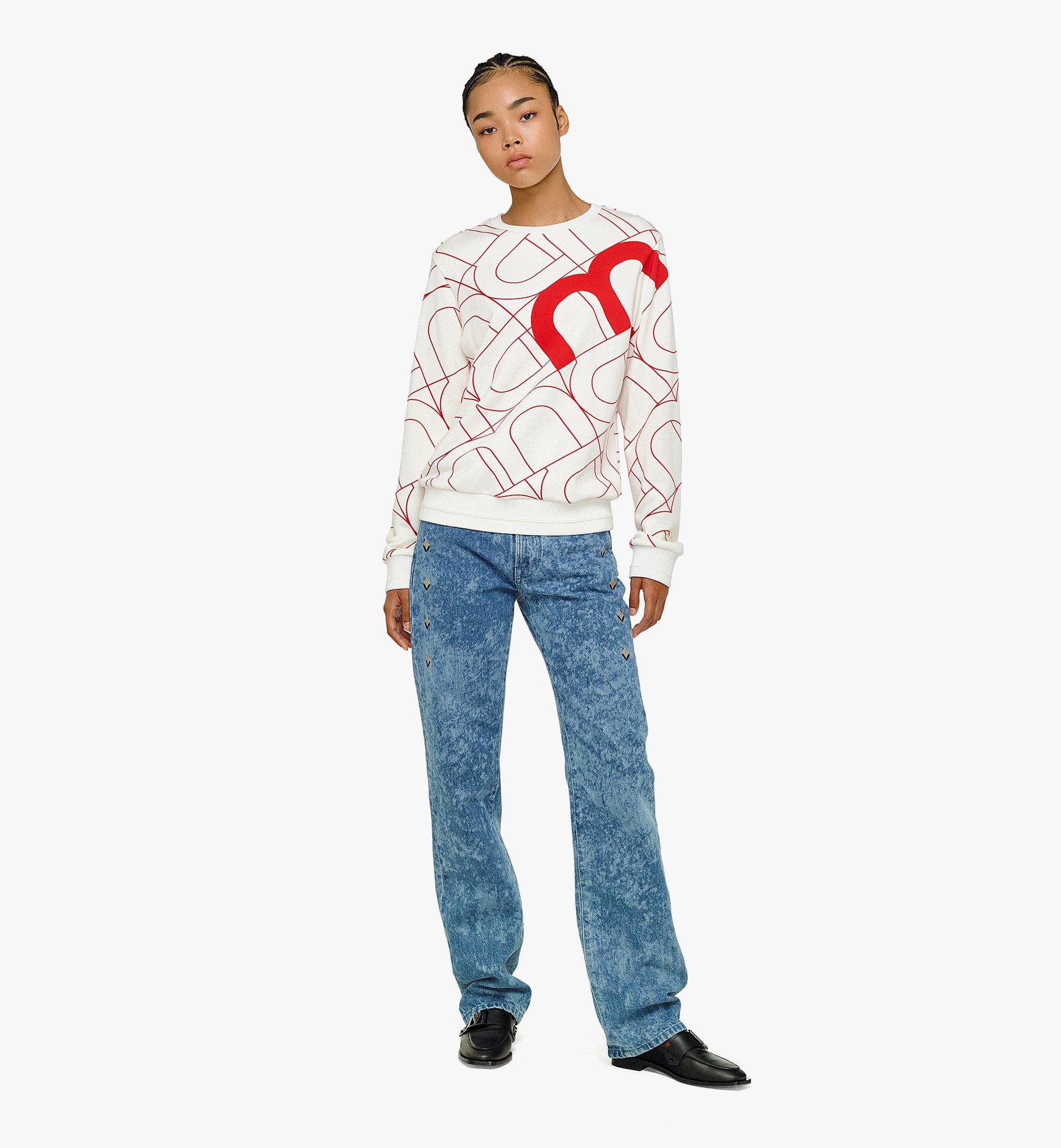 MCM Women’s Wave Visetos Print Sweatshirt White MFABASX01WI00S ほかの角度から見る 3