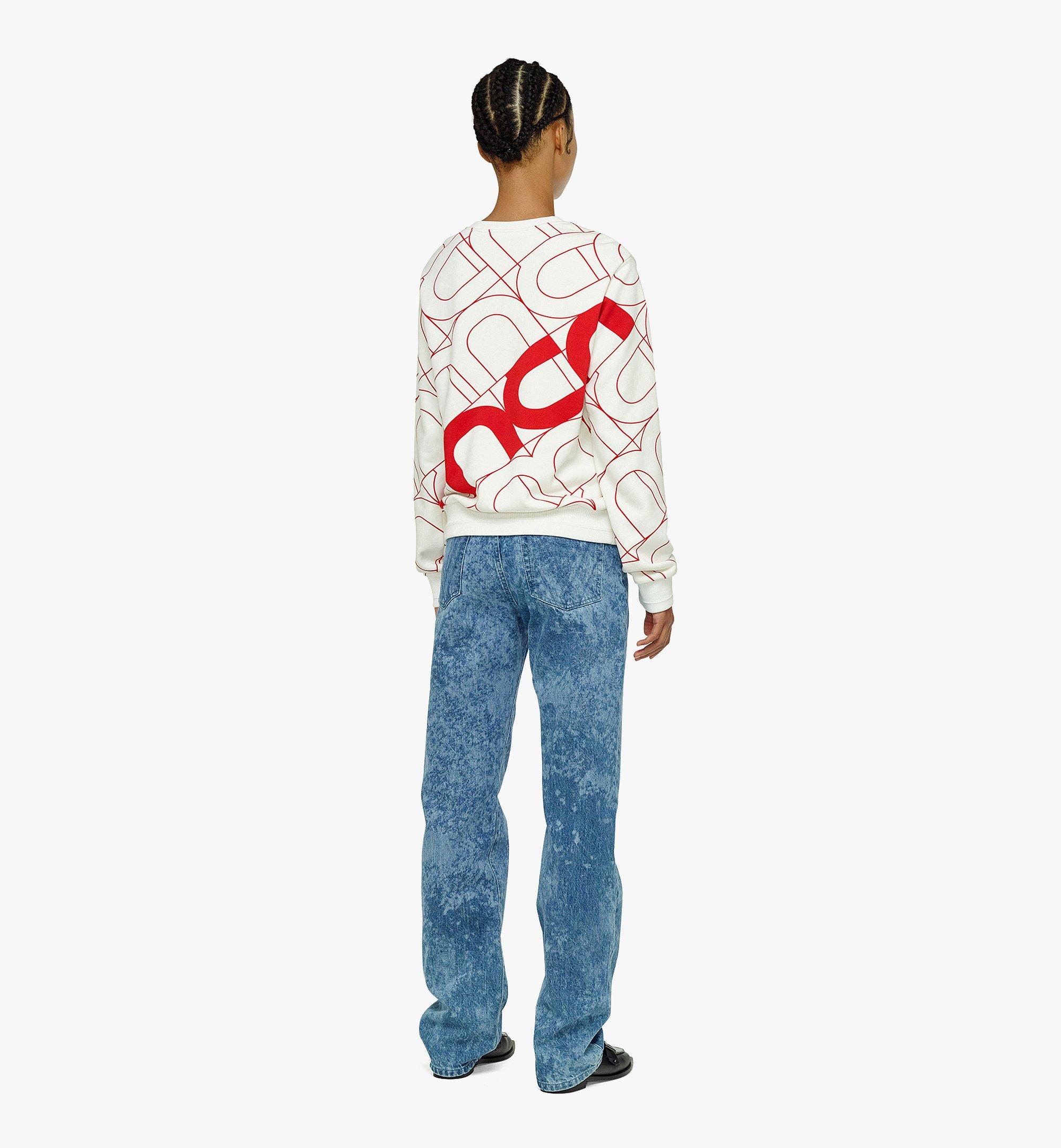 MCM Women’s Wave Visetos Print Sweatshirt White MFABASX01WI00S ほかの角度から見る 2
