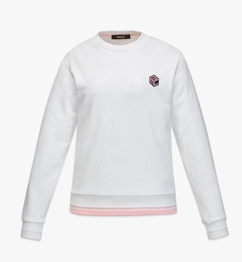 Sweatshirt aus Bio-Baumwolle mit Cubic-Logo für Damen