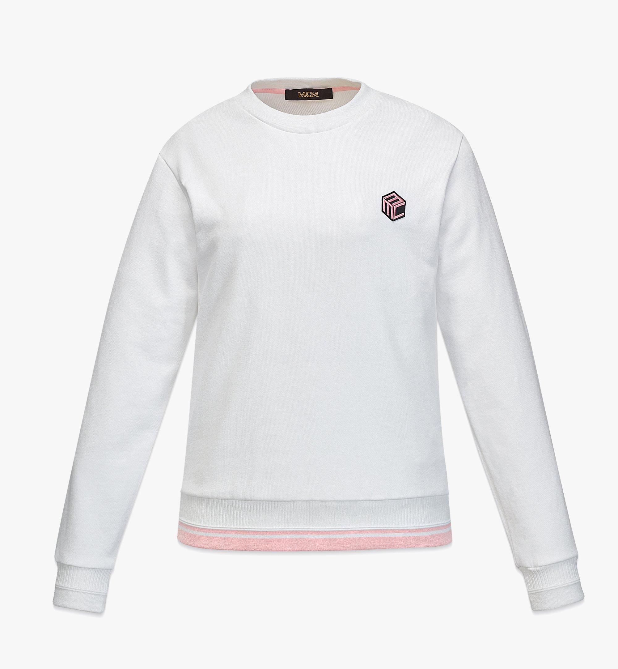 MCM Women’s Cubic Logo Sweatshirt in Organic Cotton White MFACSCK04WO0XL Alternate View 1