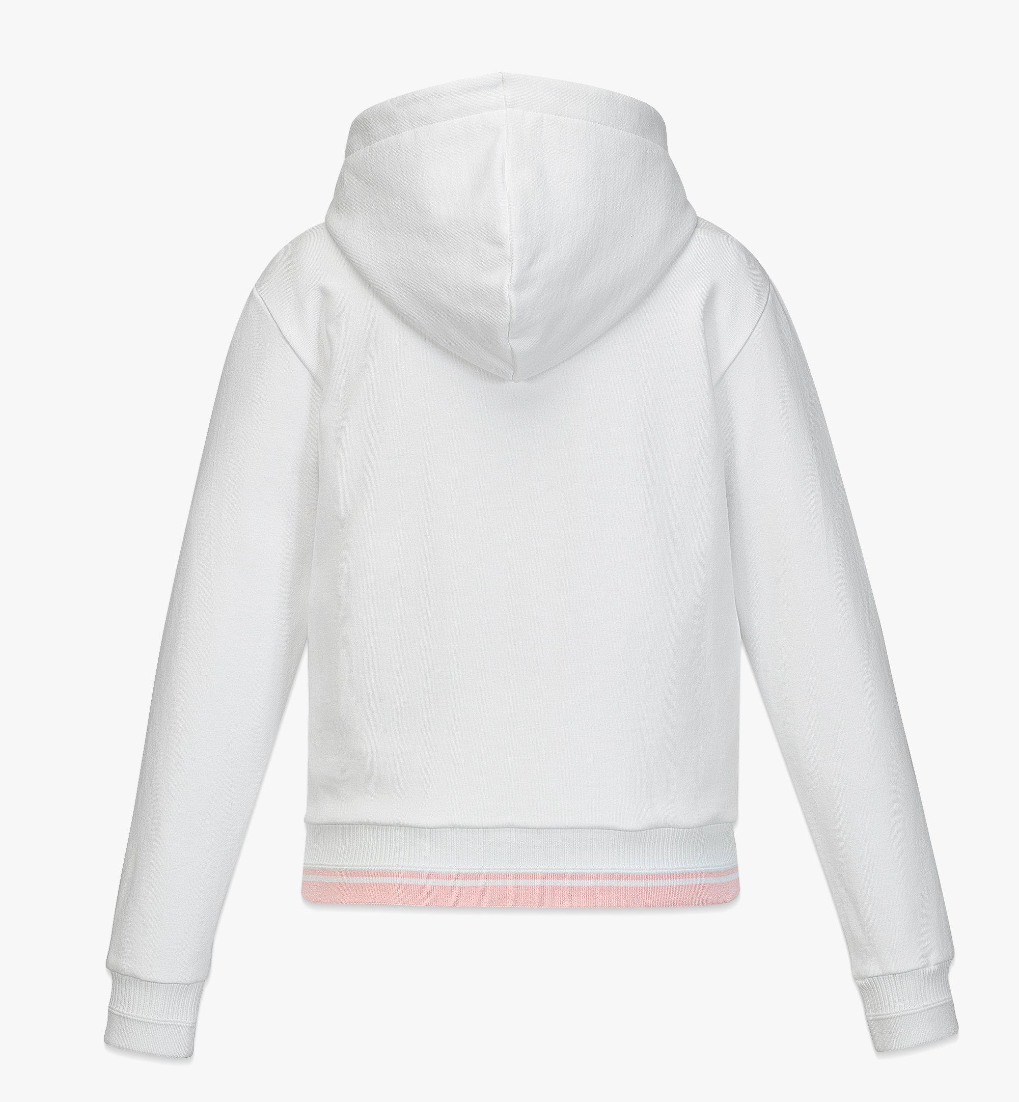 MCM Women’s Cubic Logo Zip Hoodie in Organic Cotton White MFACSCK05WO00M Alternate View 1