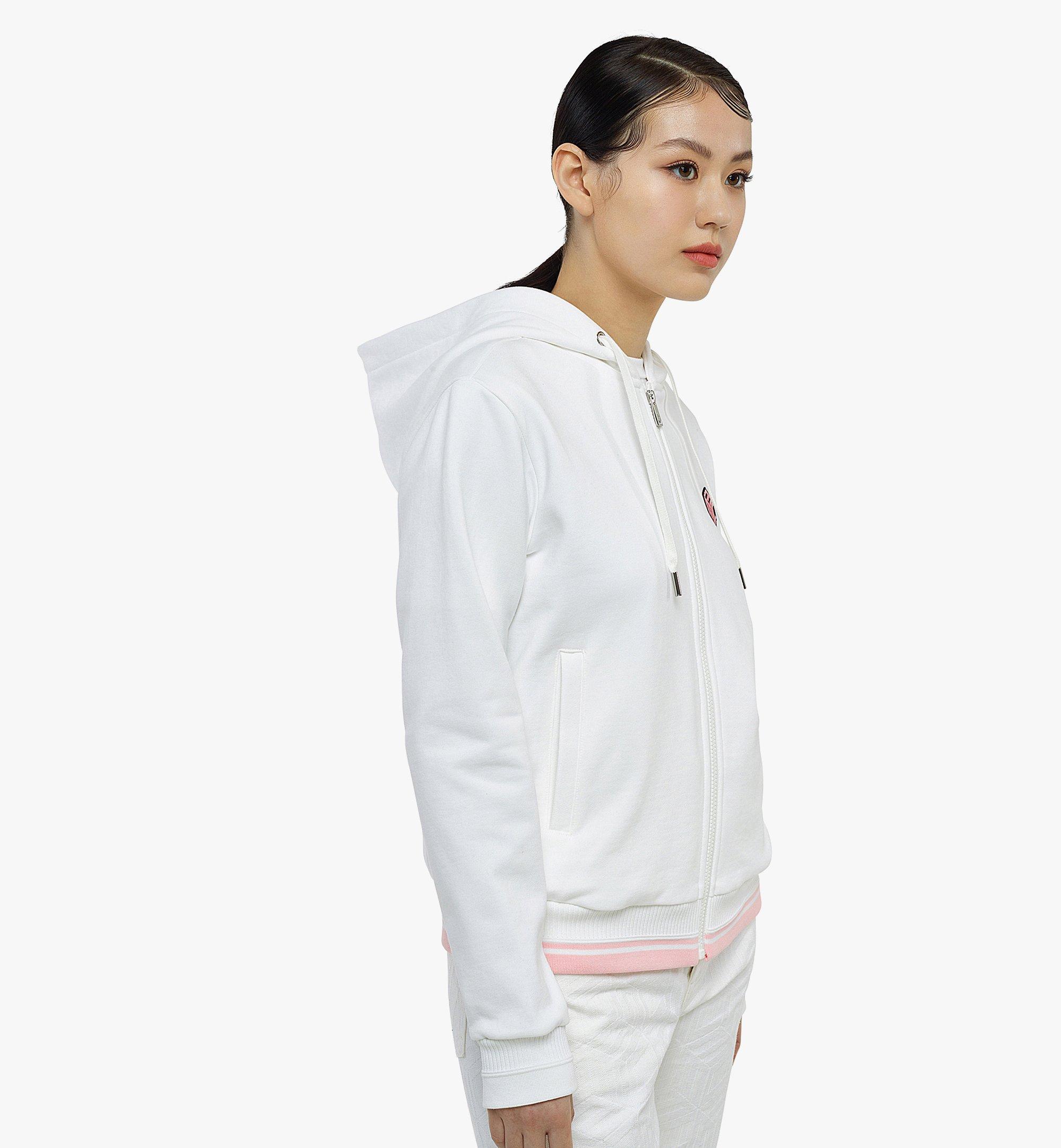 MCM Women’s Cubic Logo Zip Hoodie in Organic Cotton White MFACSCK05WO00M Alternate View 2