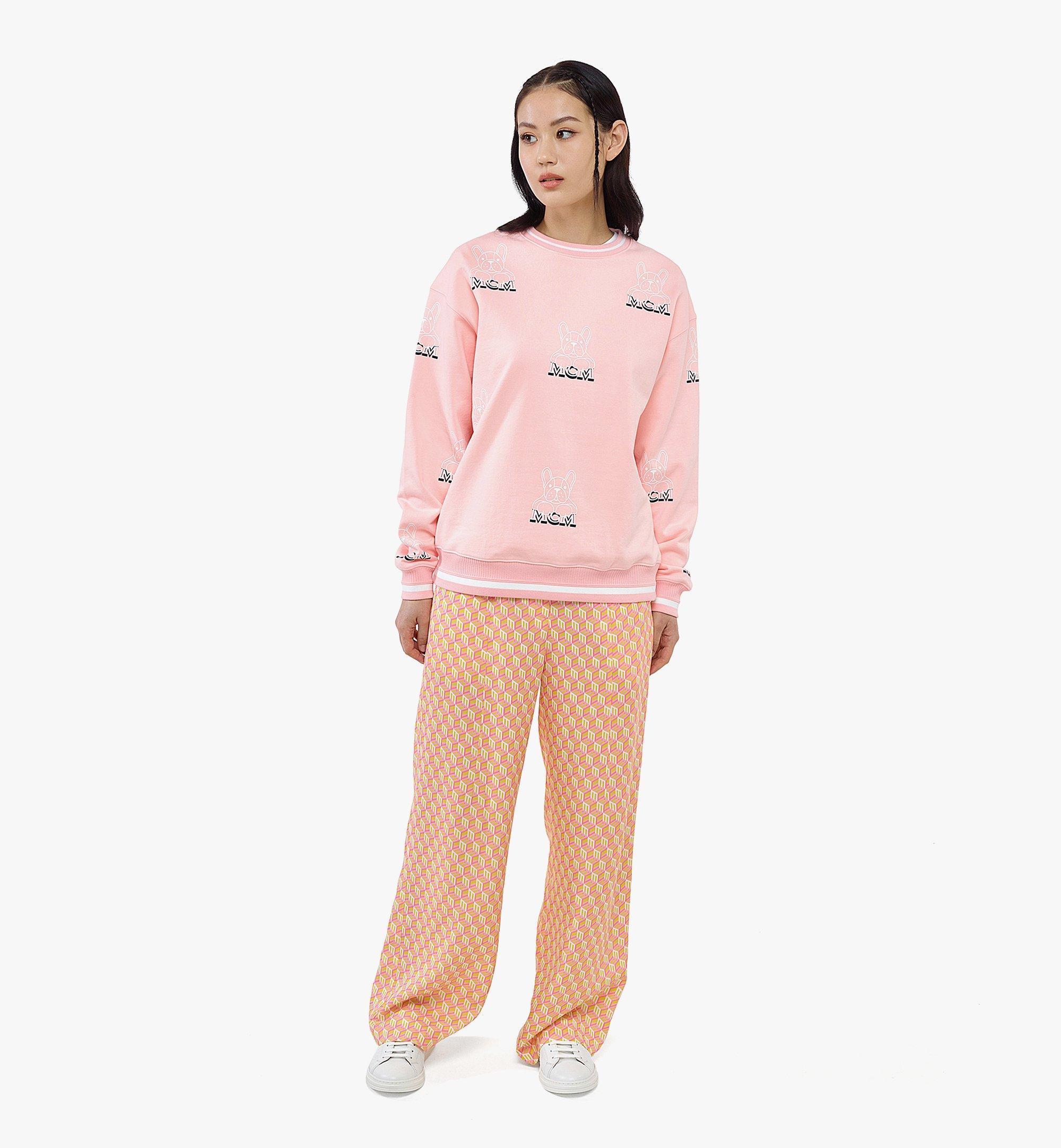 MCM Women’s M Pup Sweatshirt in Organic Cotton Pink MFACSSX02QV0XL Alternate View 2