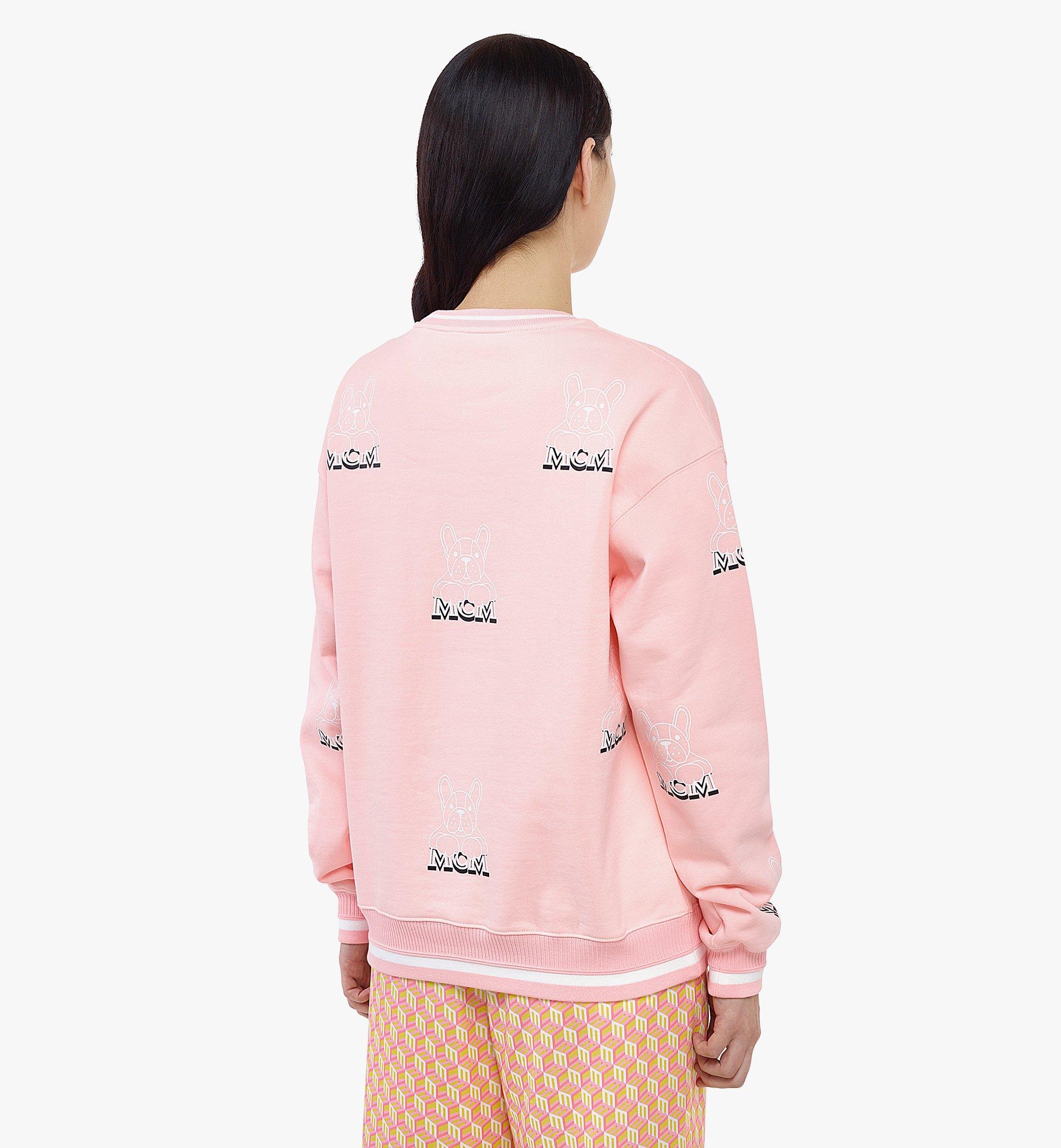 MCM Women’s M Pup Sweatshirt in Organic Cotton Pink MFACSSX02QV0XL Alternate View 2