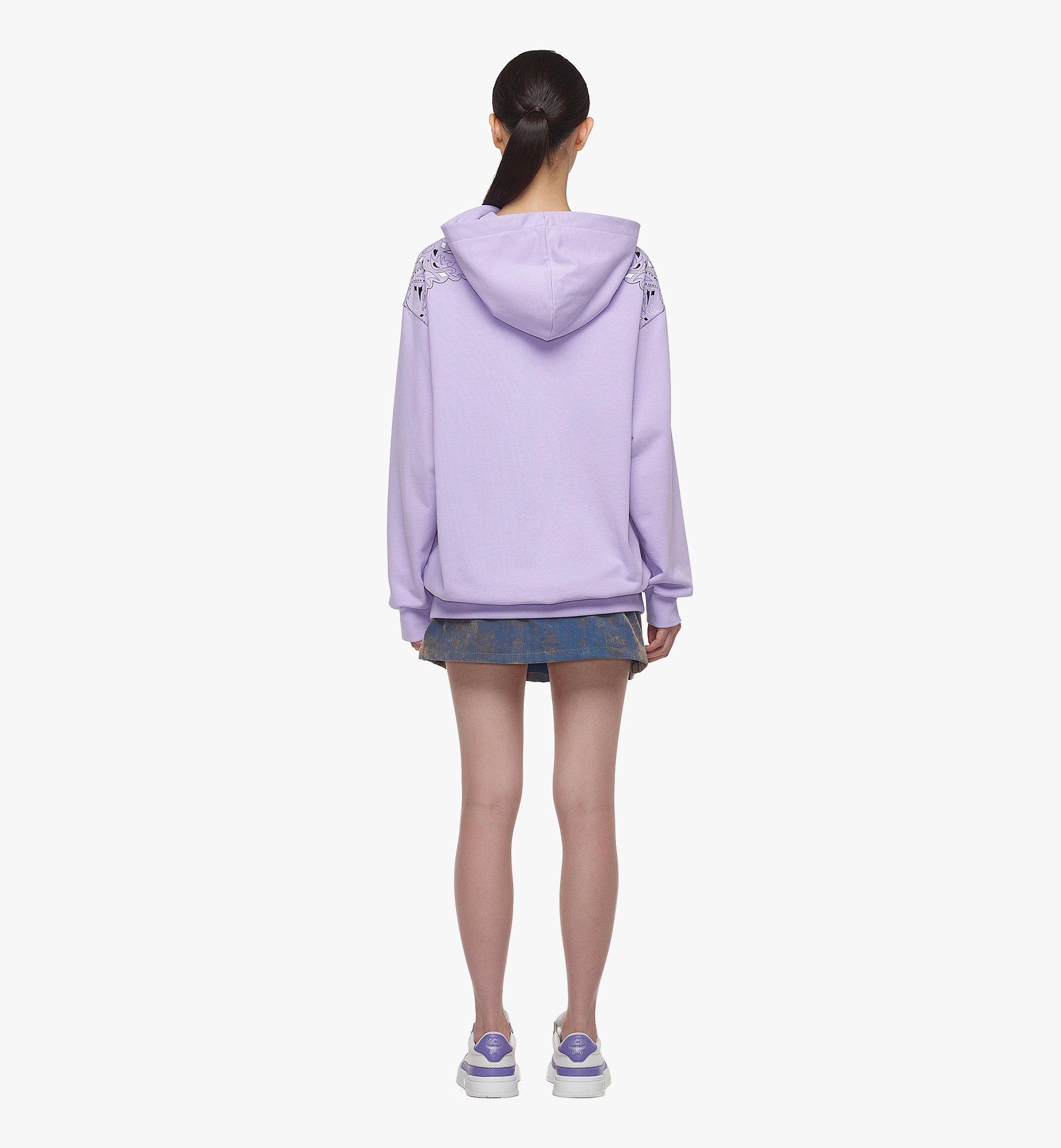 Medium Bandana Print Hoodie in Organic Cotton Purple