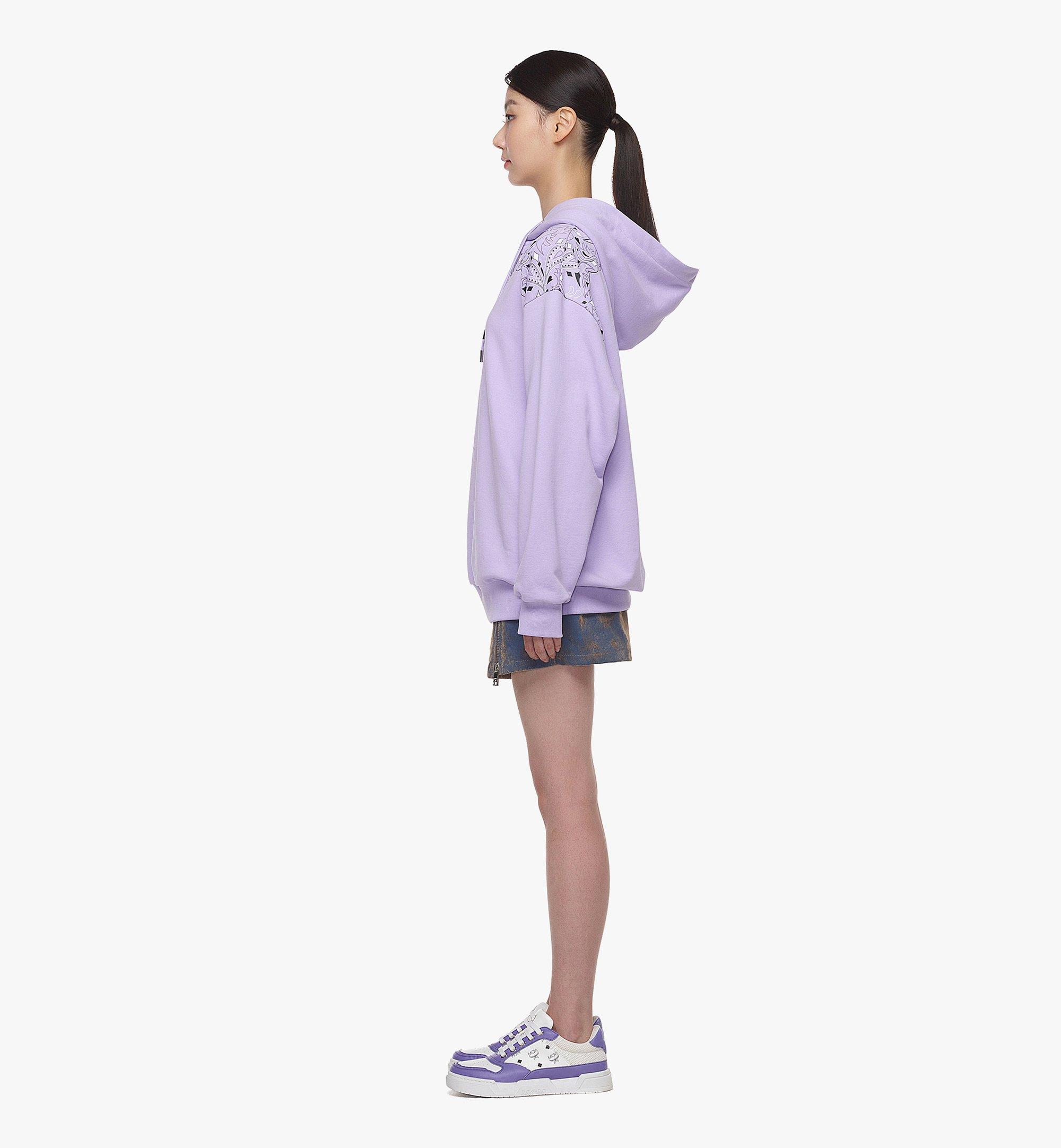 MCM Bandana Print Hoodie in Organic Cotton Purple MFADAMM01U70XS ほかの角度から見る 3