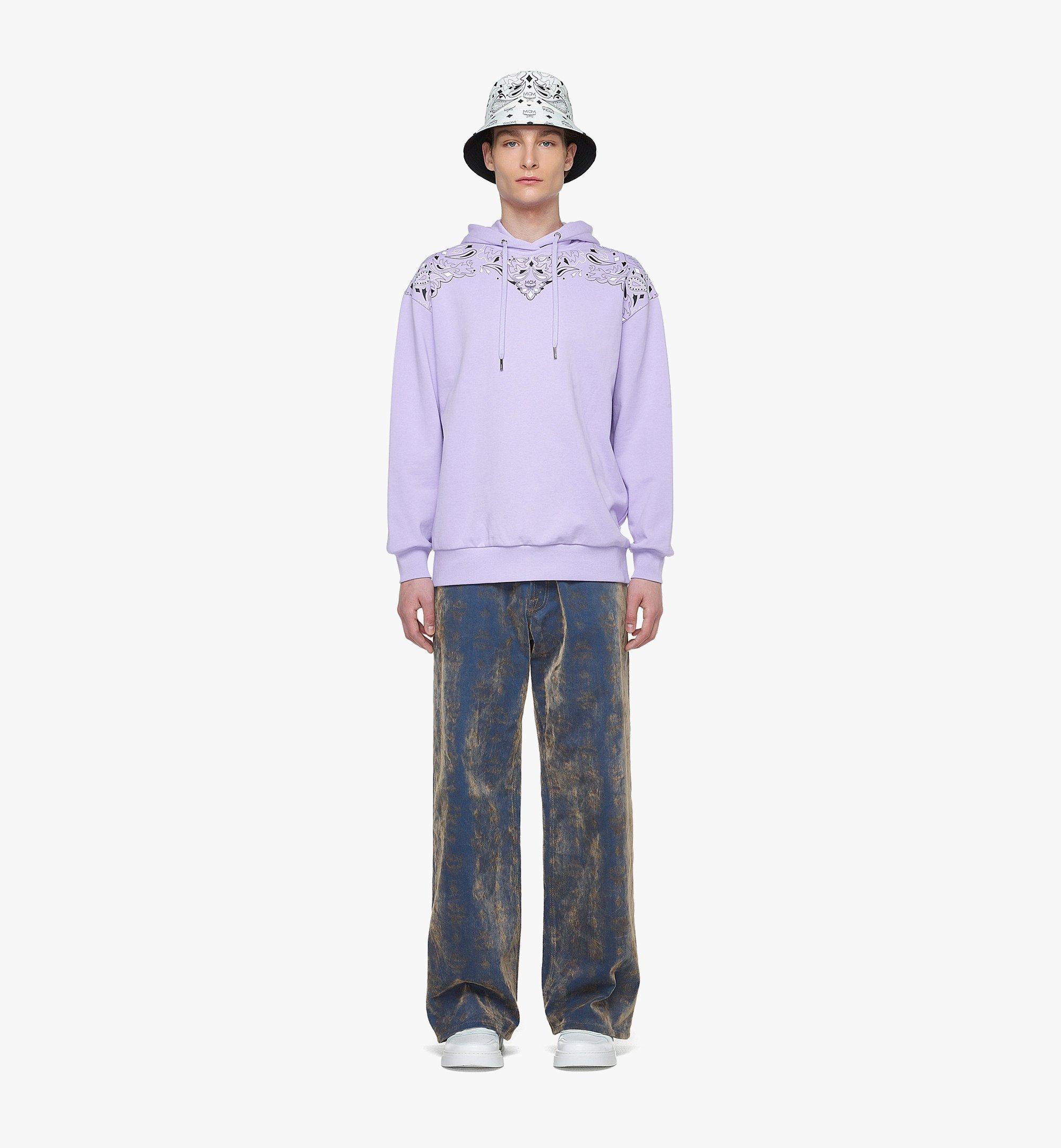 MCM Bandana Print Hoodie in Organic Cotton Purple MFADAMM01U70XS ほかの角度から見る 2