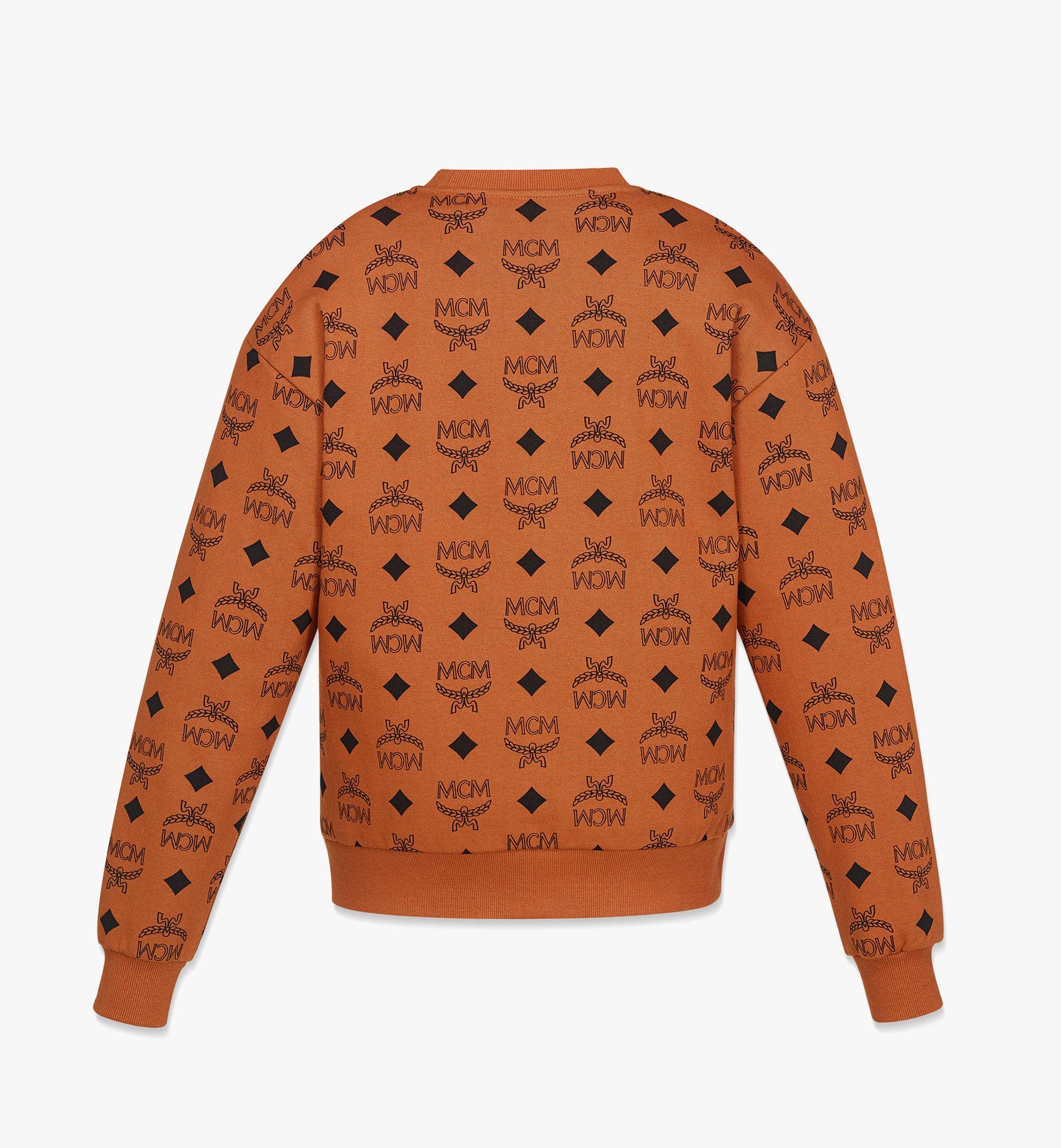 MCM Maxi Monogram Print Sweatshirt in Organic Cotton Cognac MFADAMM05CO00L Alternate View 1