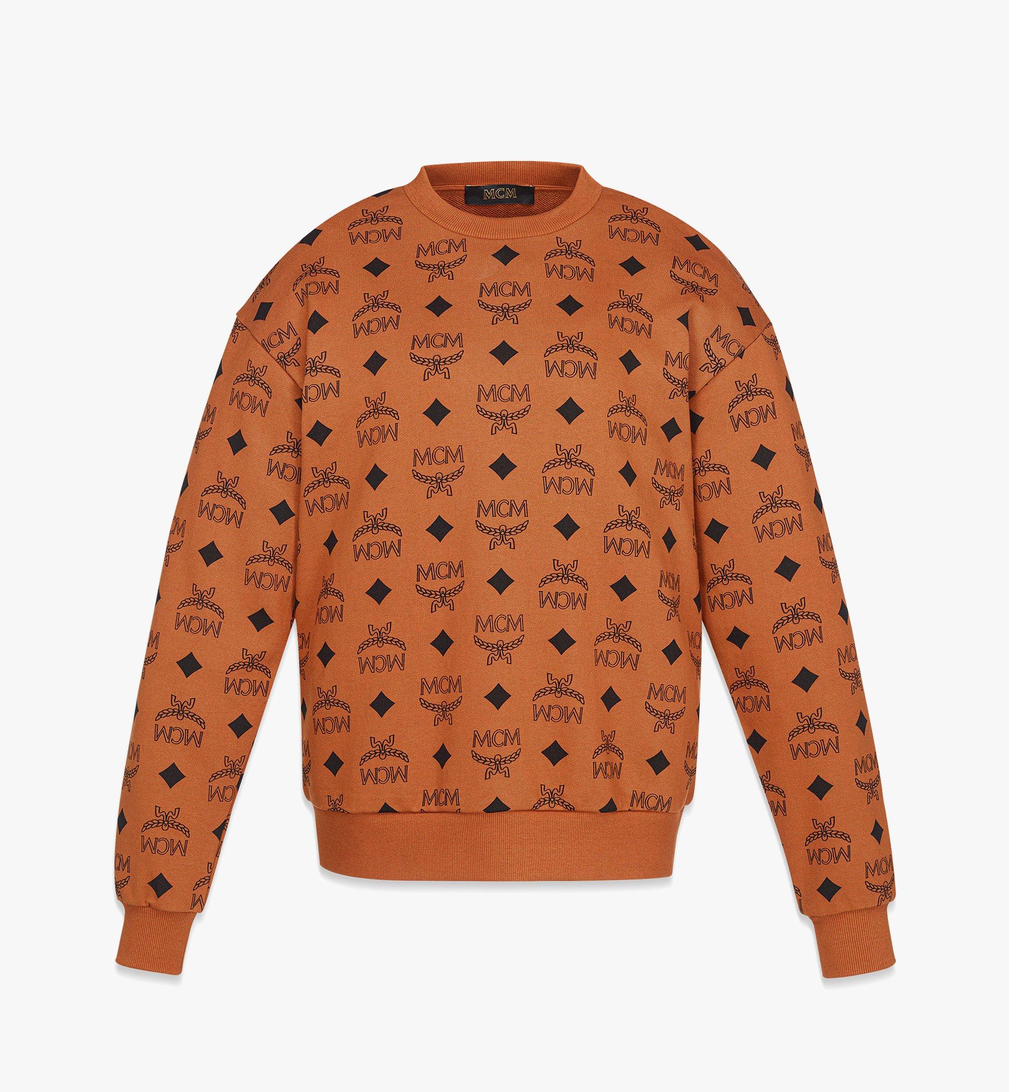 MCM Maxi Monogram Print Sweatshirt in Organic Cotton Cognac MFADAMM05CO0XL Alternate View 1