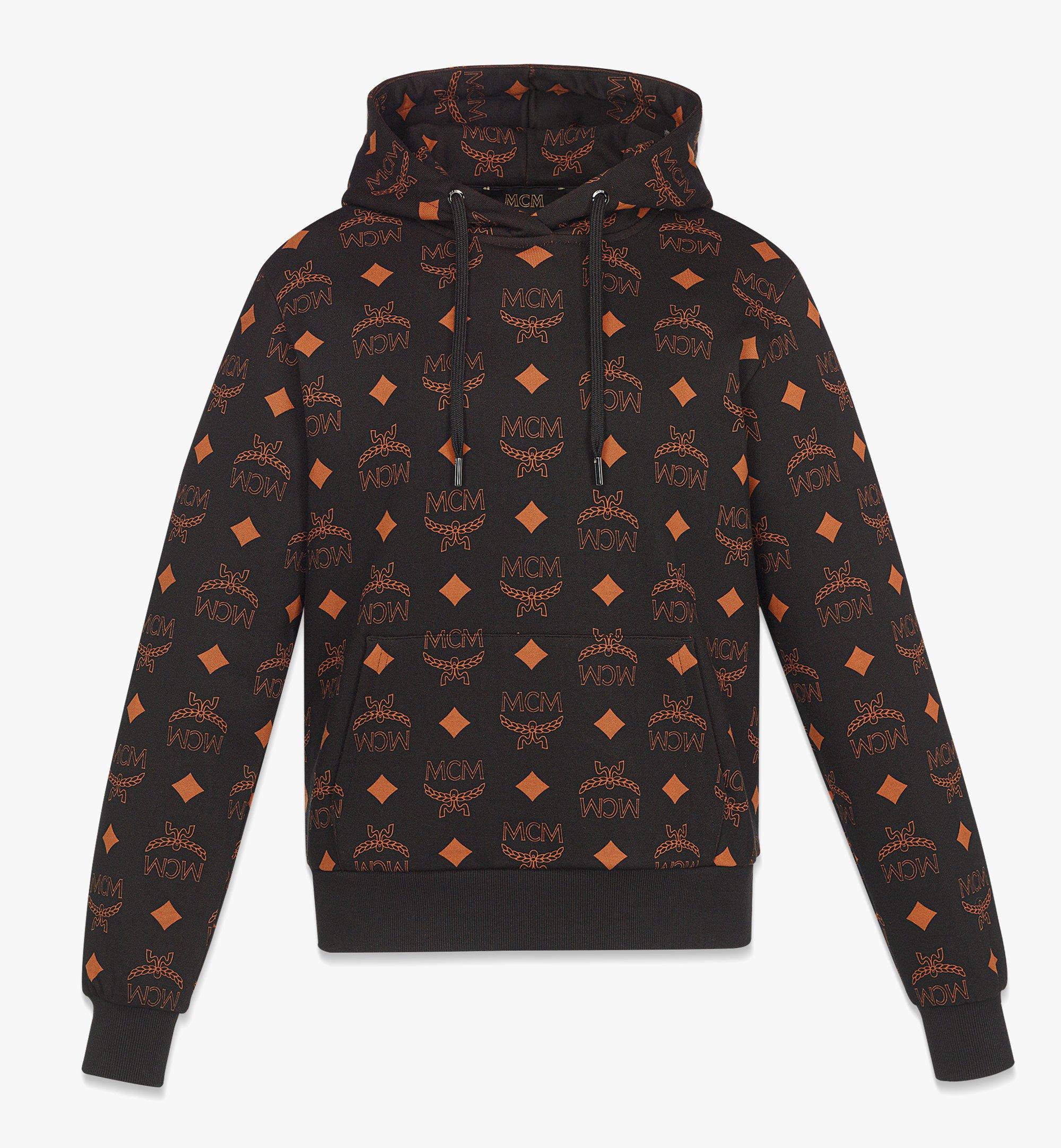 monogram print cotton hoodie