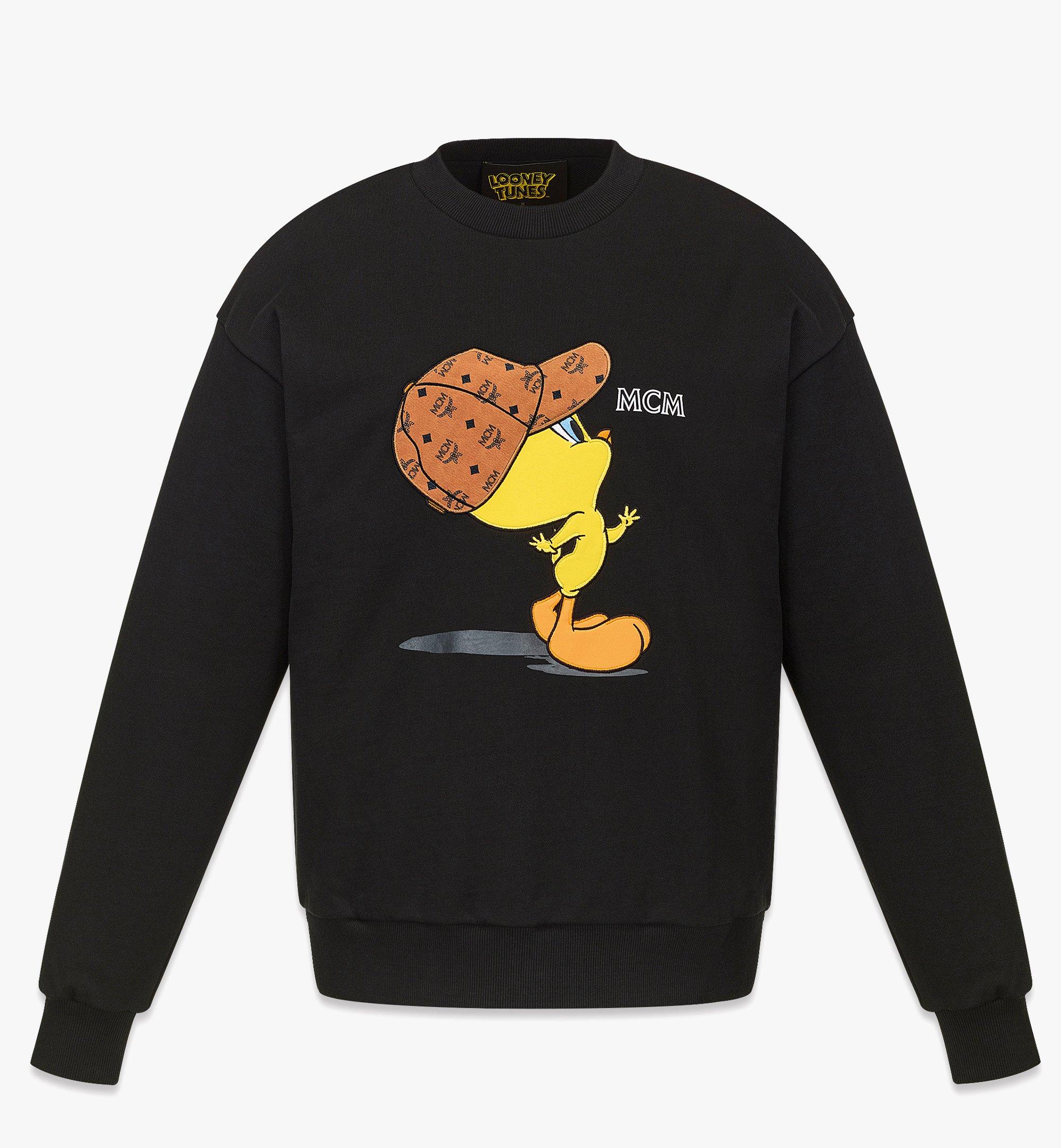 Small Women's Looney Tunes x MCM Sweatshirt in Organic Cotton Black | MCM  ®TH
