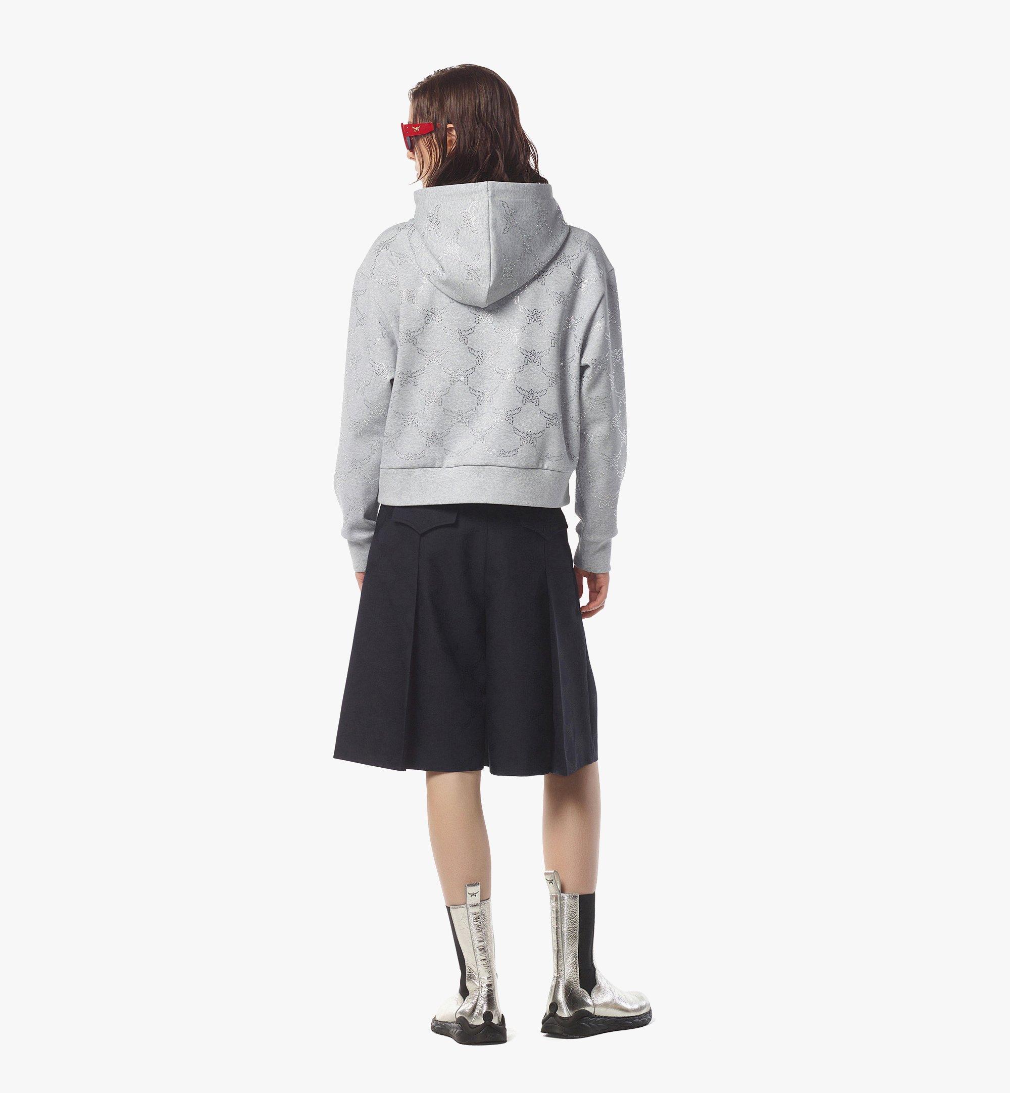 MCM Monogramm-Kapuzenpulli Crystal aus Doppeljersey Grey MFAEAMM01ET00M Noch mehr sehen 3