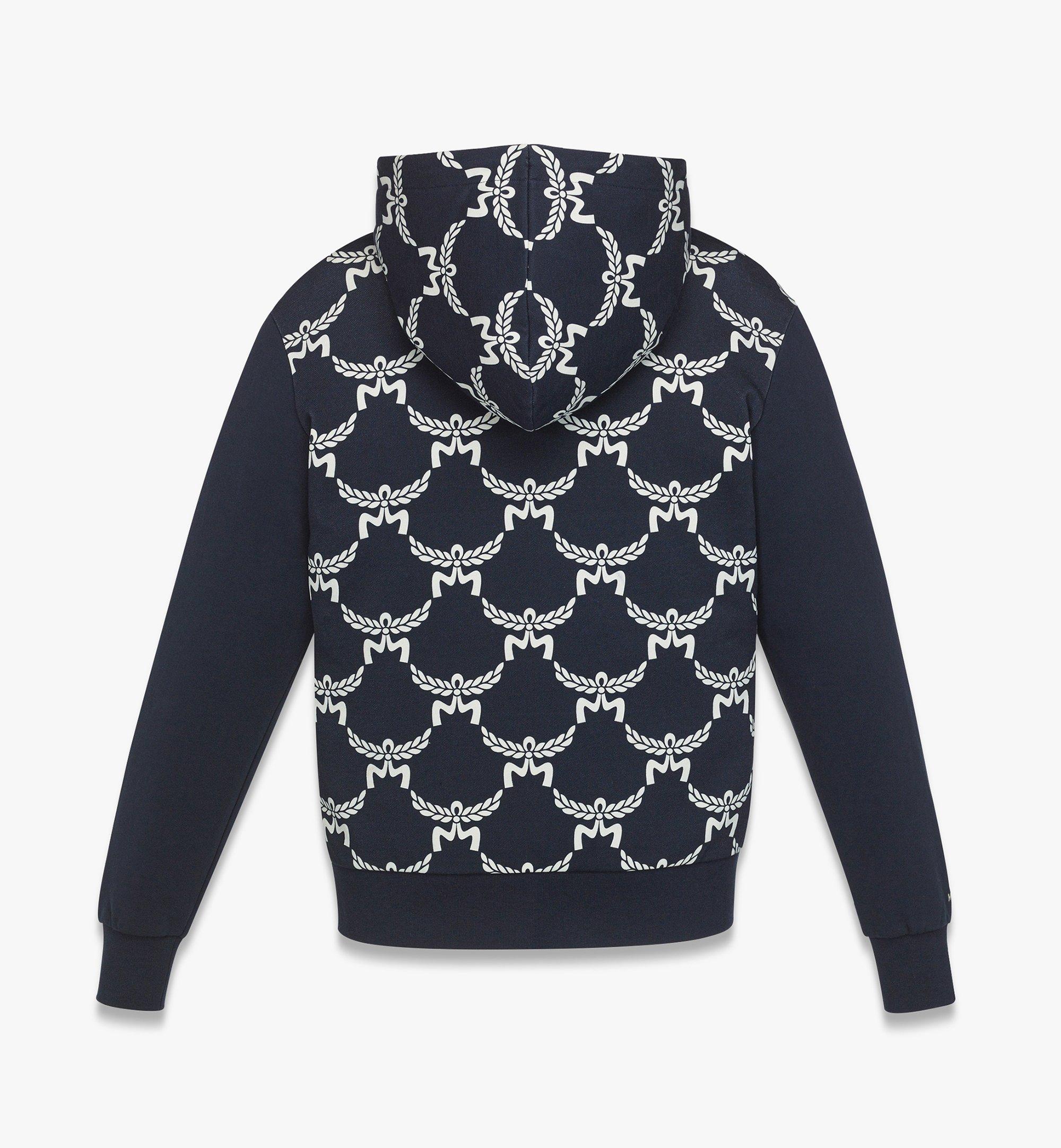 MCM Lauretos Monogram Hoodie in Organic Cotton Blue MFAEAMM02VC00S Alternate View 1