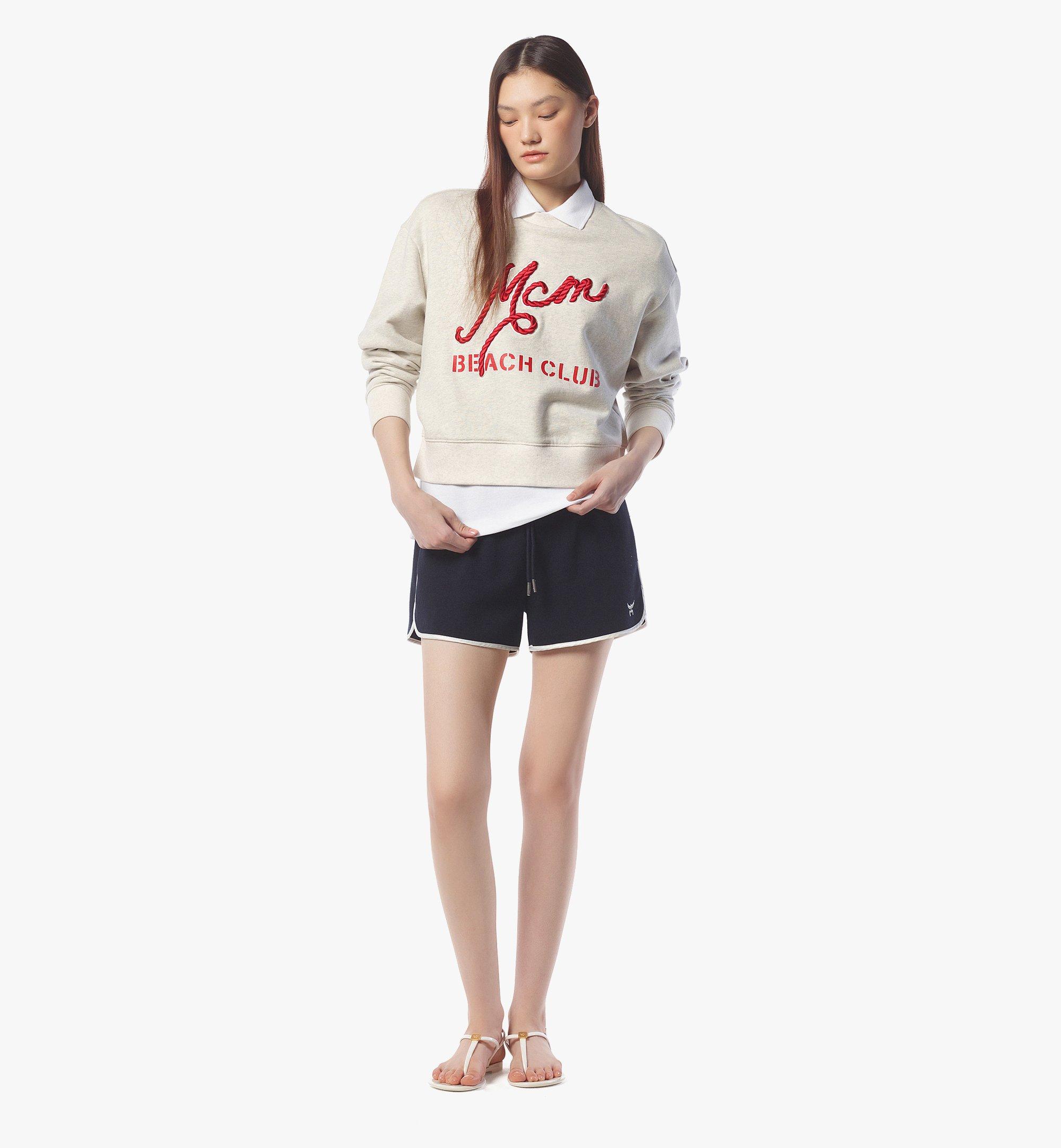 MCM Beach Club Logo Sweatshirt Beige MFAFSHE012B00M Alternate View 2