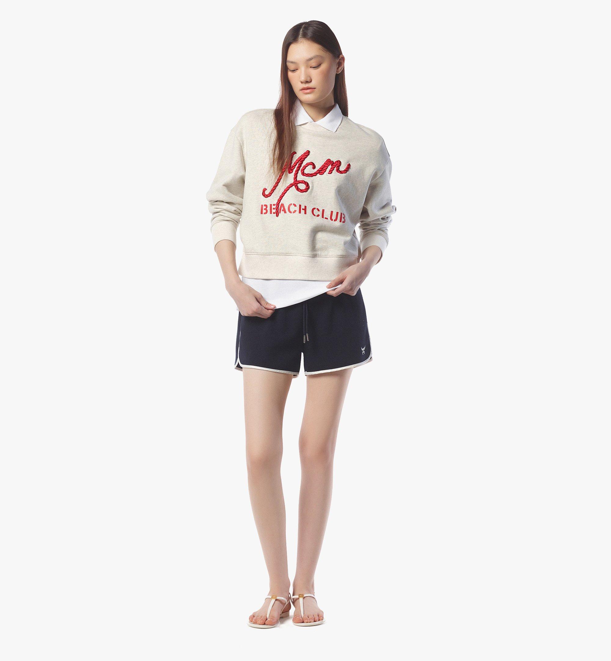 MCM Beach Club Logo Sweatshirt Beige MFAFSHE012B0XS Plus de photos 2
