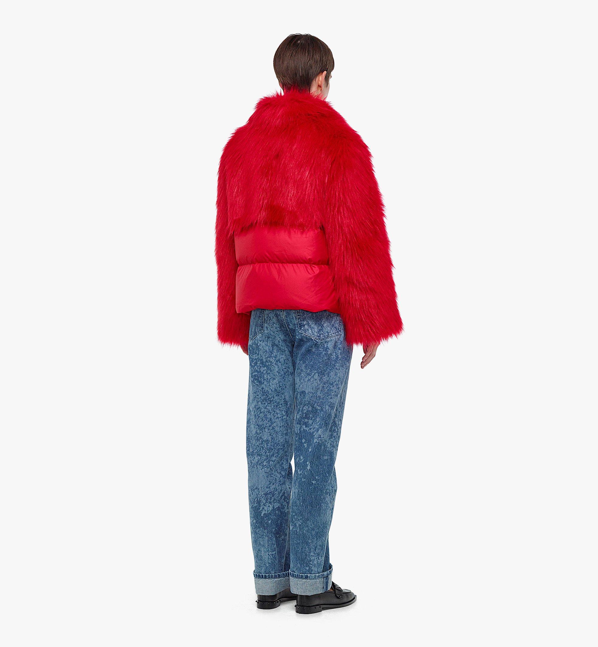 MCM Women’s Faux Fur Puffer Jacket Red MFCBAMM02R0040 Alternate View 2