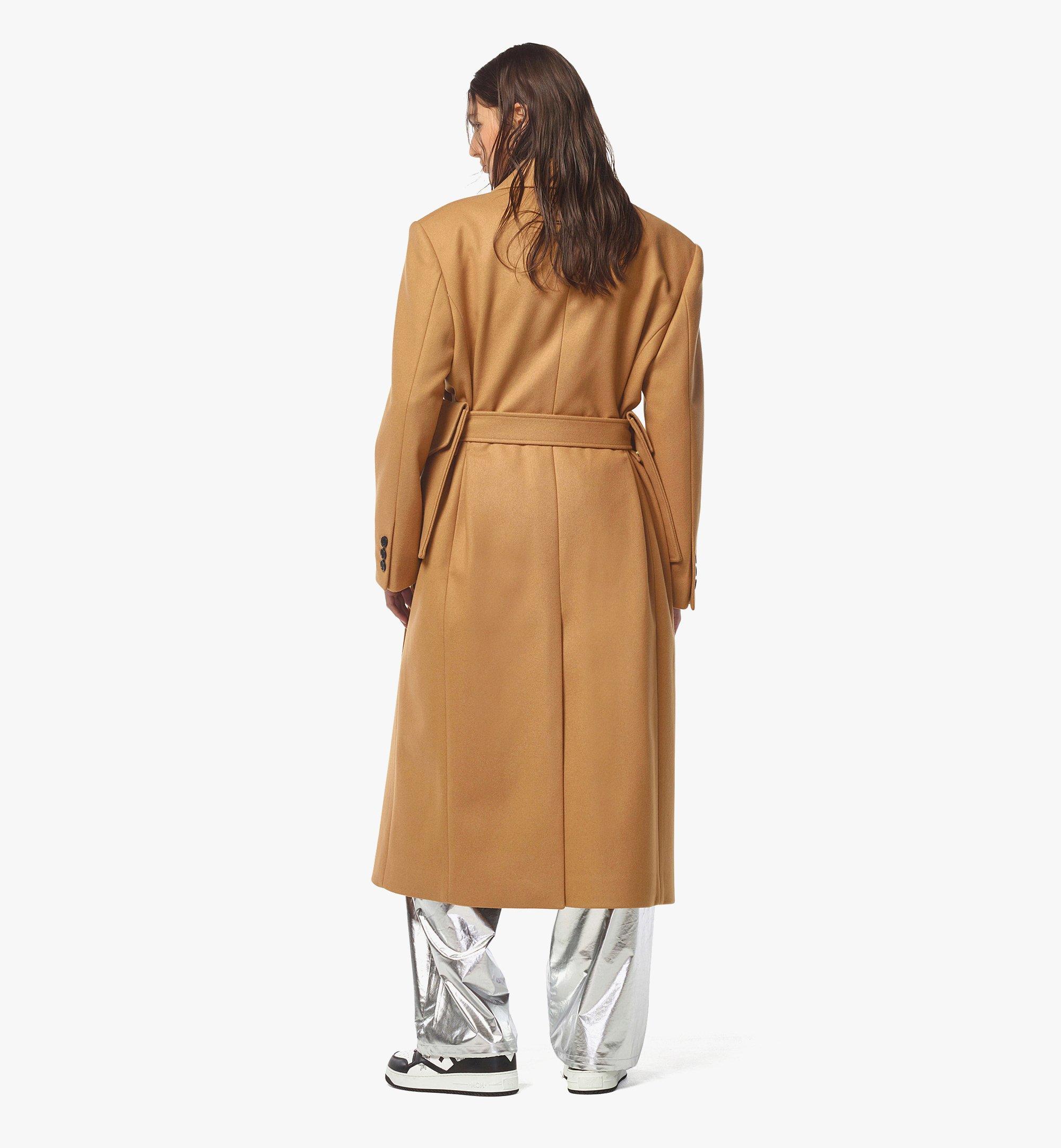 40 IT Wool Cashmere Coat w Pocket Belt Cognac MCM CA
