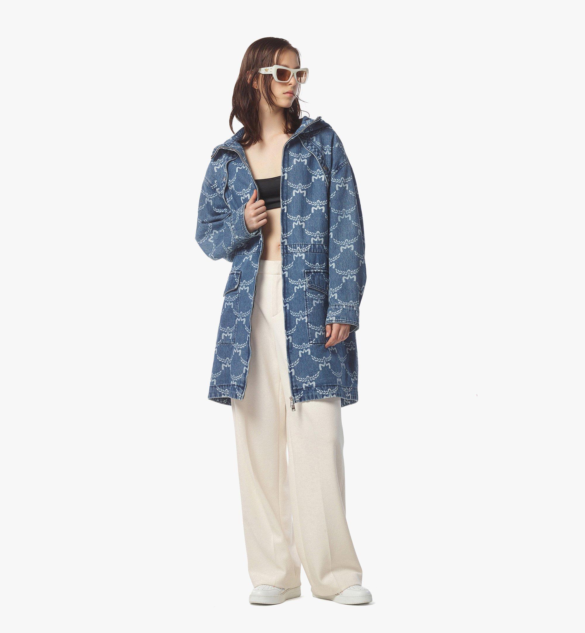 MCM Lauretos Monogram 2-in-1 Denim Parka Purple MFCEAMM02LI0XS Alternate View 2