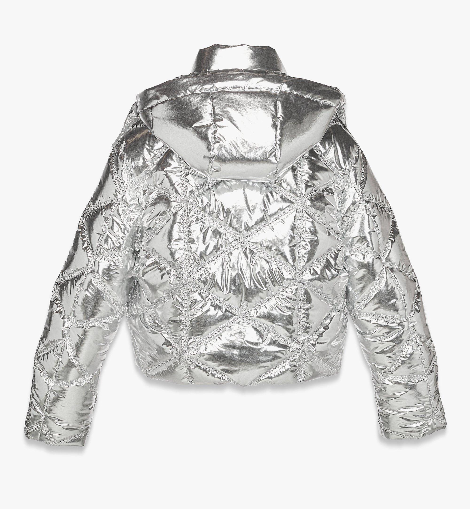 MCM Après-Ski Quilted Puffer Jacket in Metallic Polyester Silver MFCEAMM03SV0XS Alternate View 1