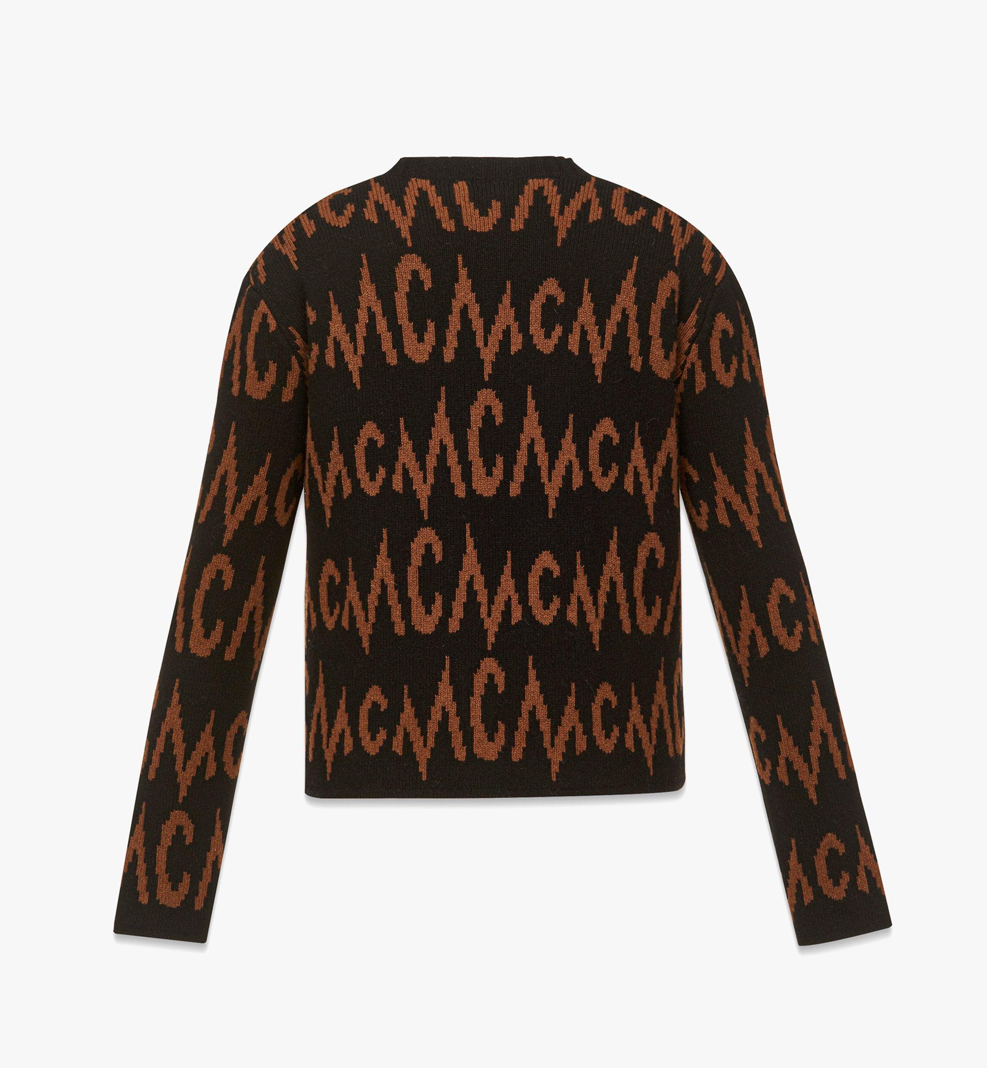 MCM モノグラム ジャカード カーディガン - リサイクルカシミア Black MFDDAMM01BK0XS ほかの角度から見る 1