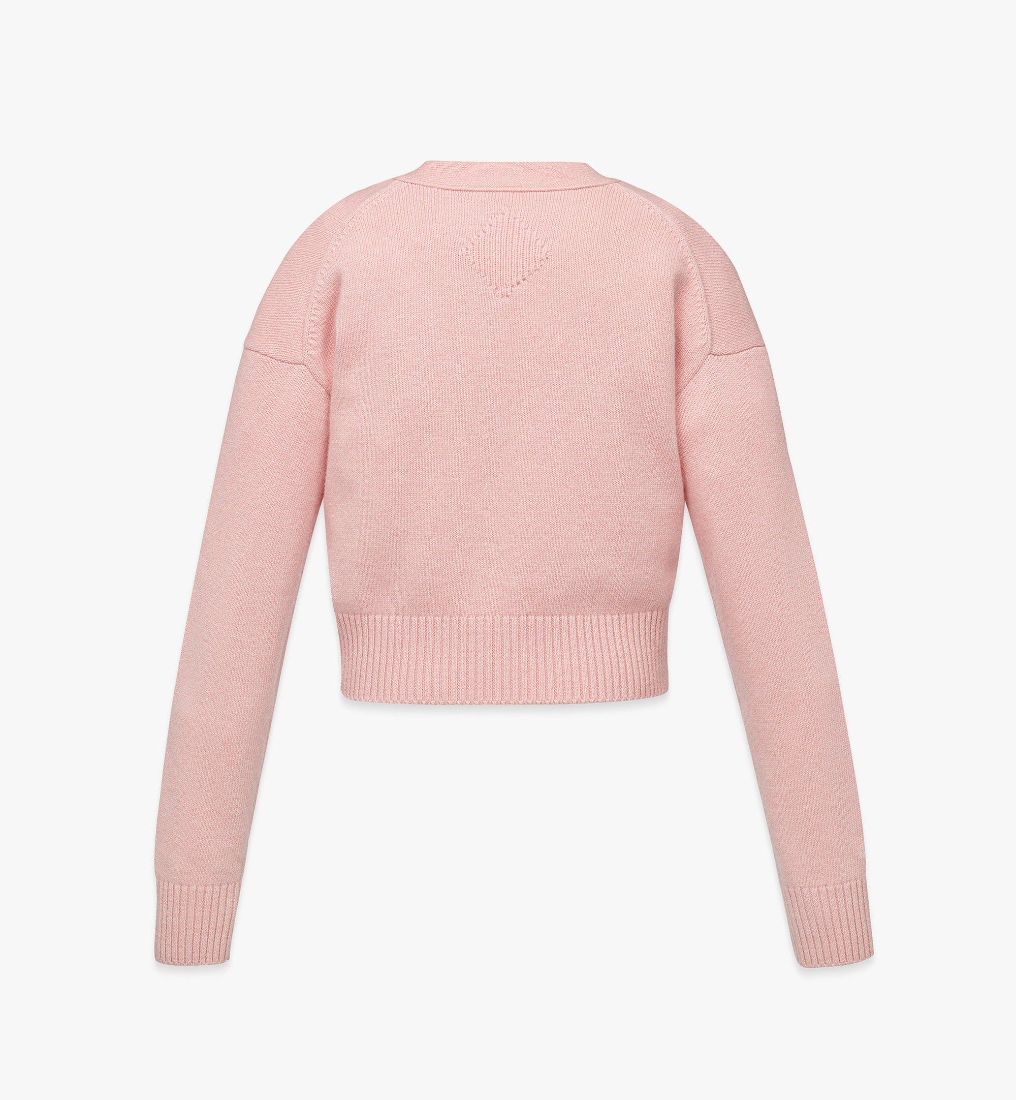 MCM Laurel Cropped Cardigan in Wool and Recycled Cashmere Pink MFDFSMM01Q200L Alternate View 1