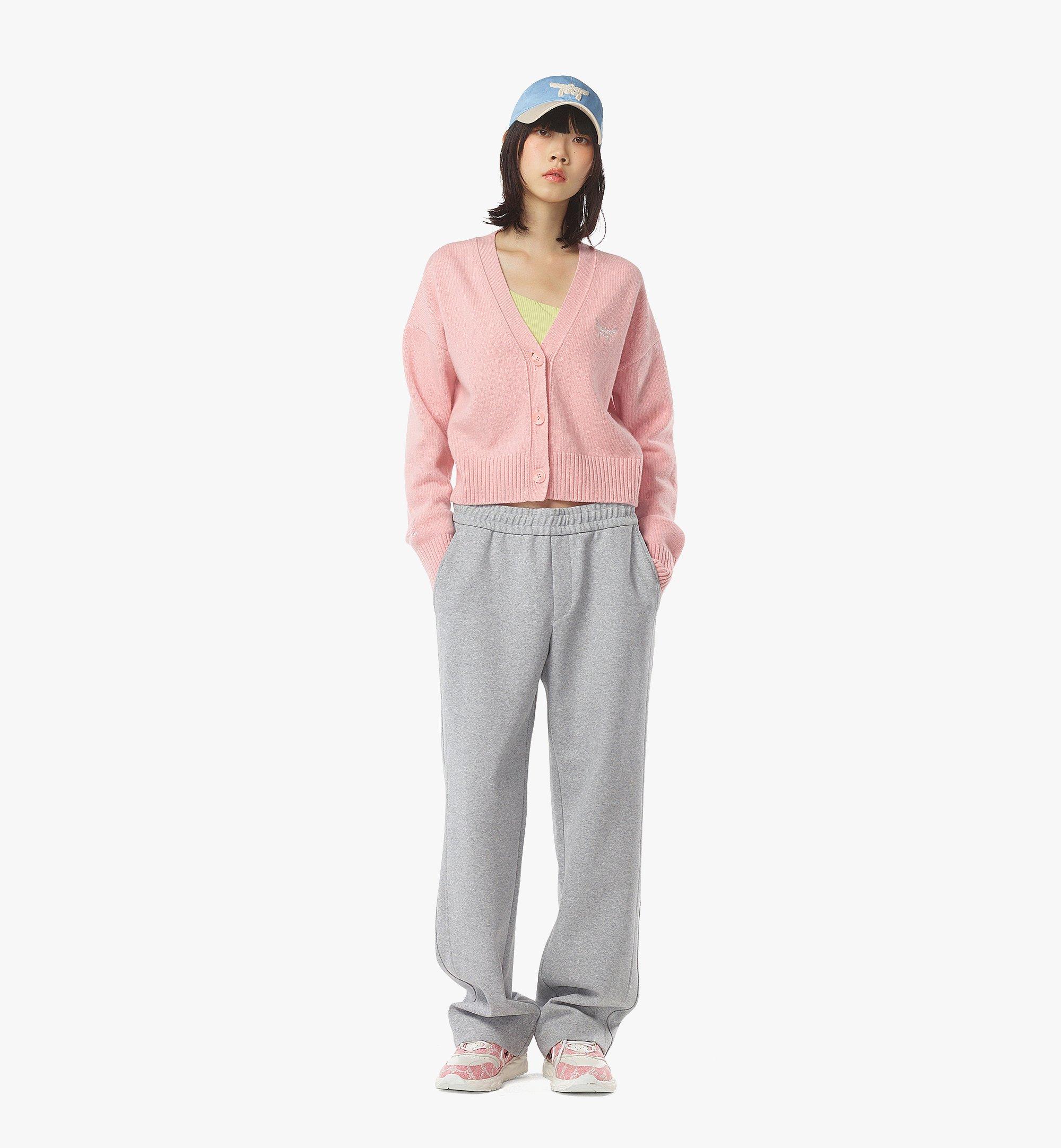 MCM Laurel Cropped Cardigan in Wool and Recycled Cashmere Pink MFDFSMM01Q200L Alternate View 4