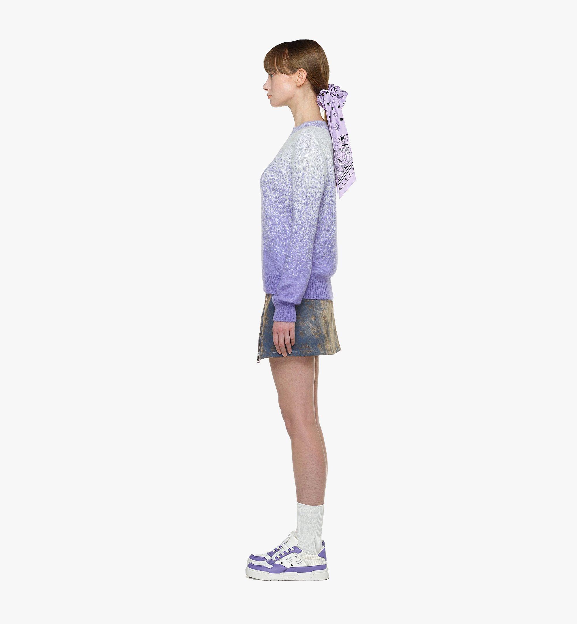 Large / W Jacquard Sweater in Gradation Mohair Purple | MCM ®US