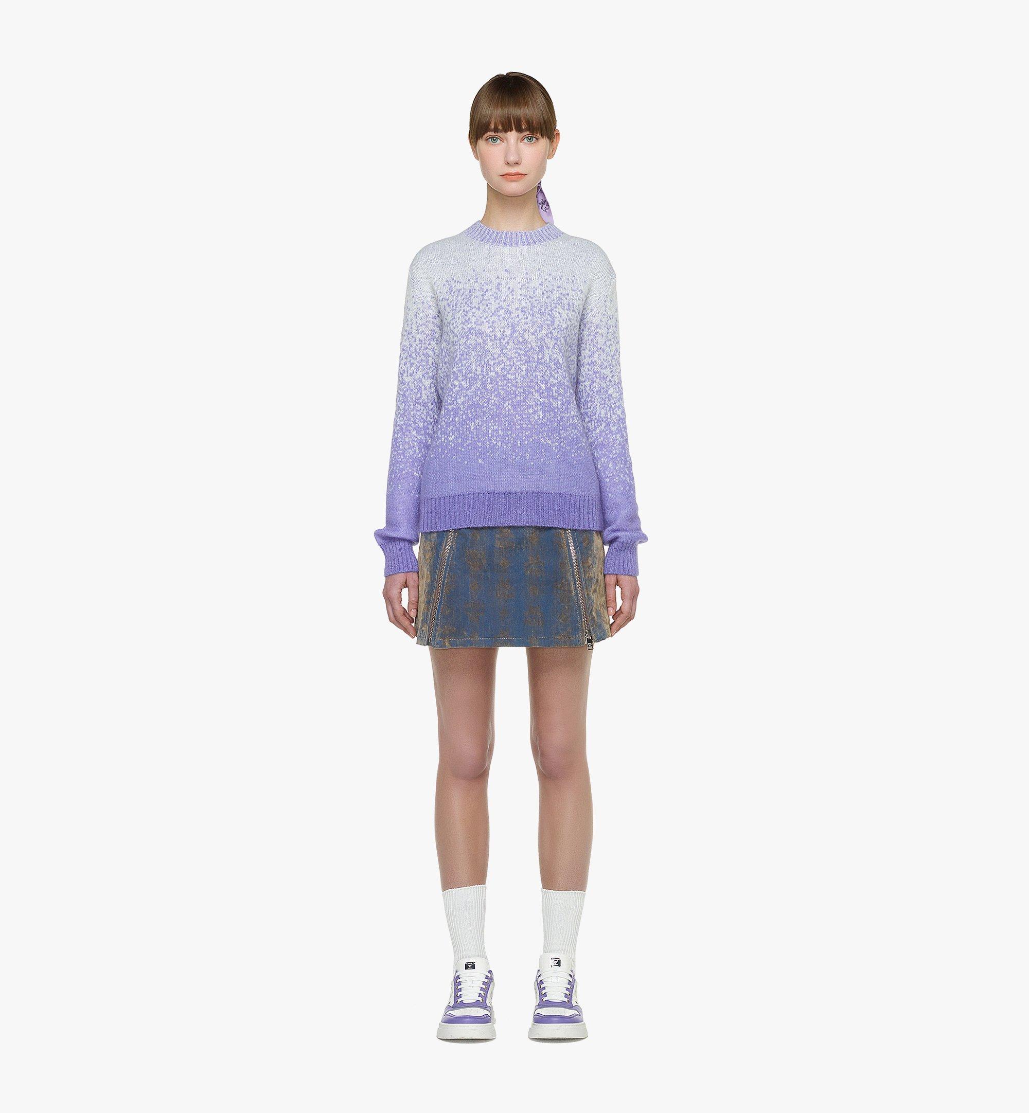 MCM Jacquard Sweater in Gradation Mohair Purple MFEDAMM02U400S ほかの角度から見る 2