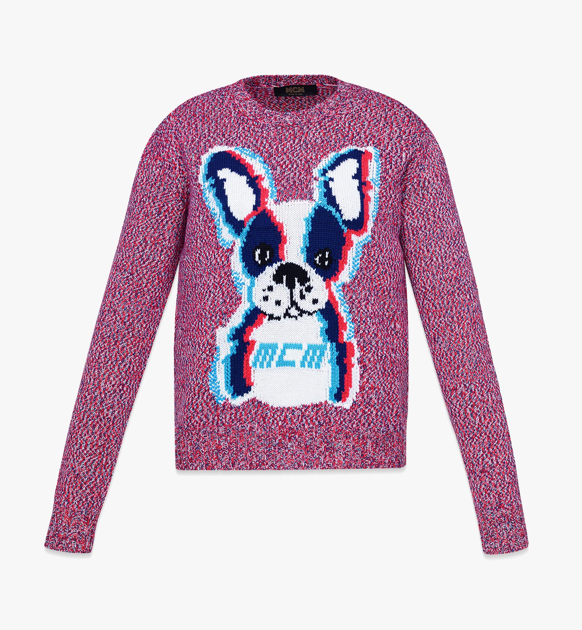 MCM Women’s Intarsia M Pup Wool Sweater Red MFEDSMM03XD00M Alternate View 1