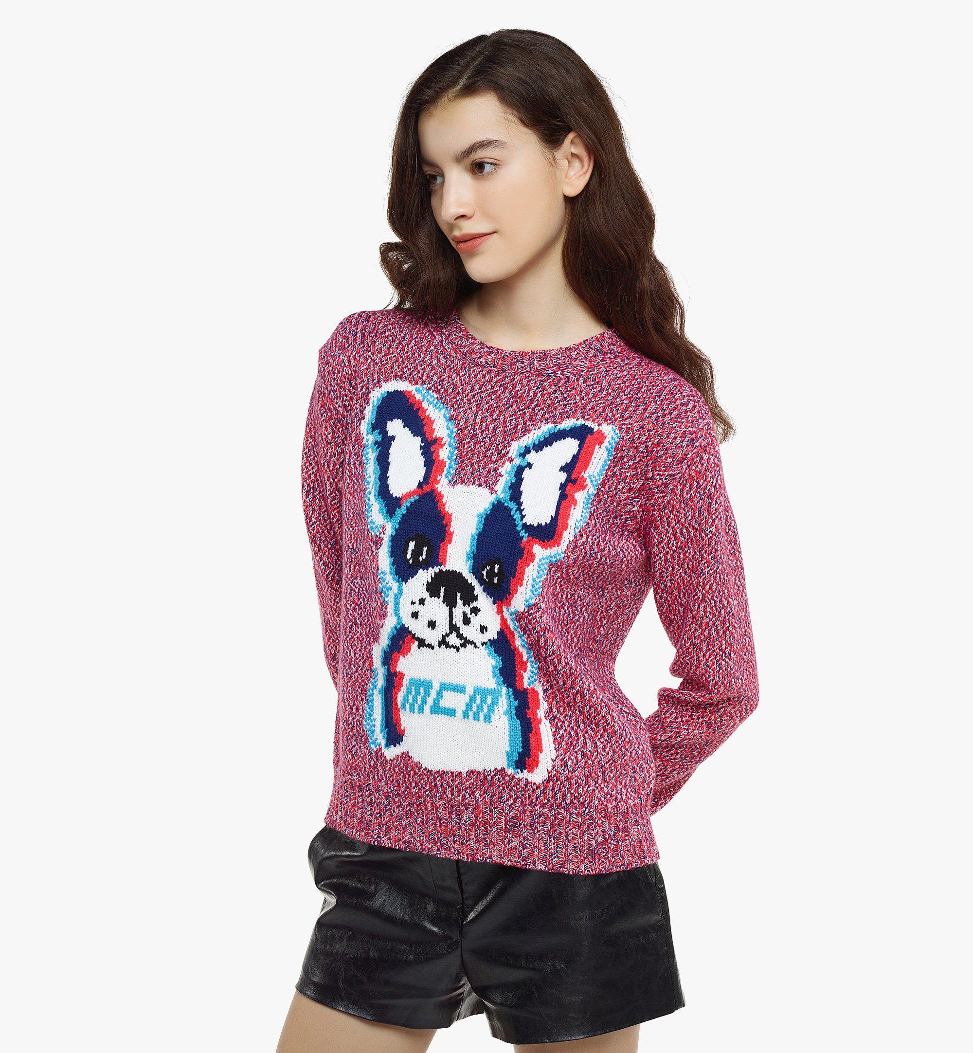 MCM Women’s Intarsia M Pup Wool Sweater Red MFEDSMM03XD00M Alternate View 2