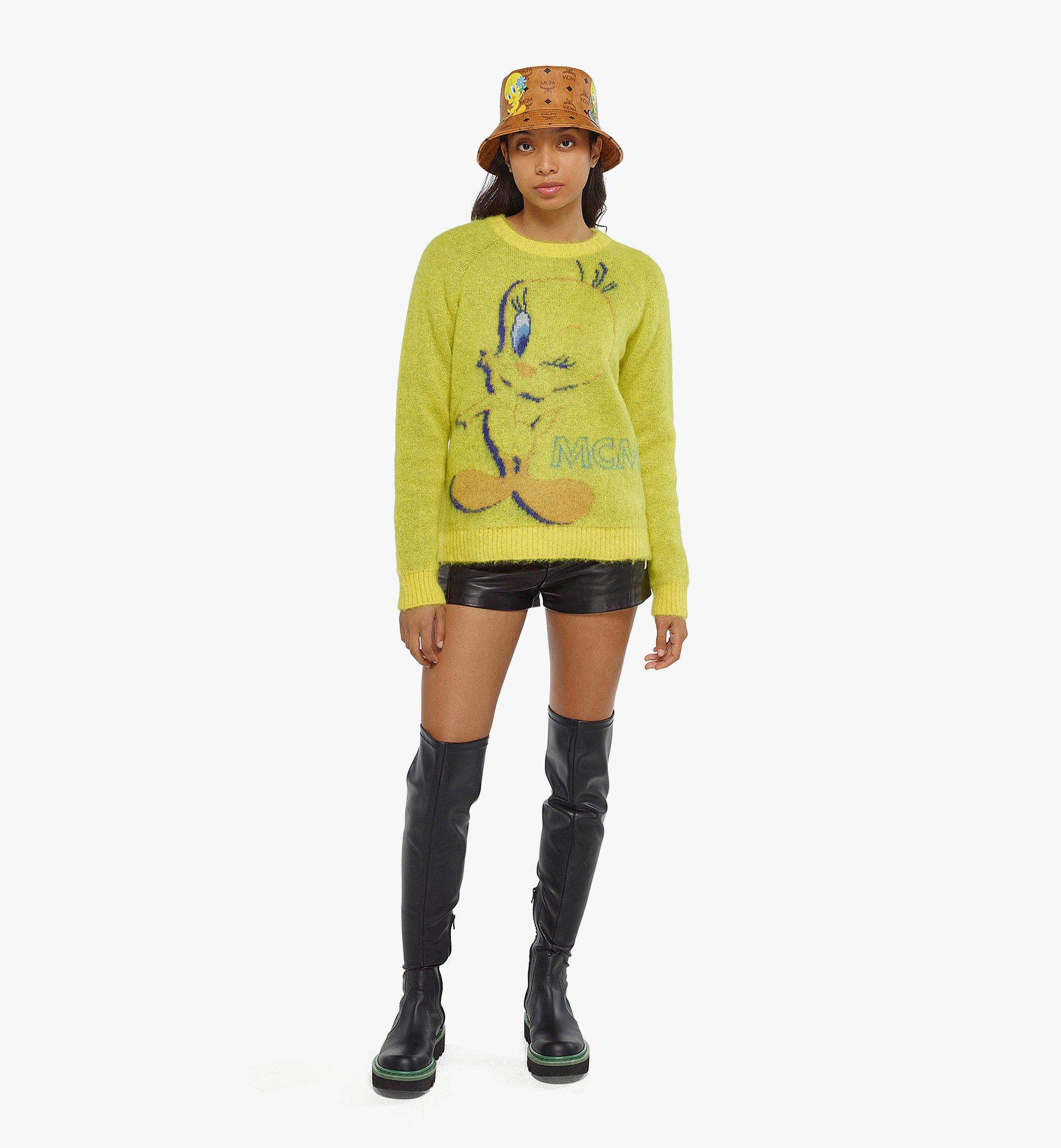 MCM Women’s Looney Tunes x MCM  Mohair Jacquard Sweater Yellow MFEDSMM07YW00L Alternate View 3
