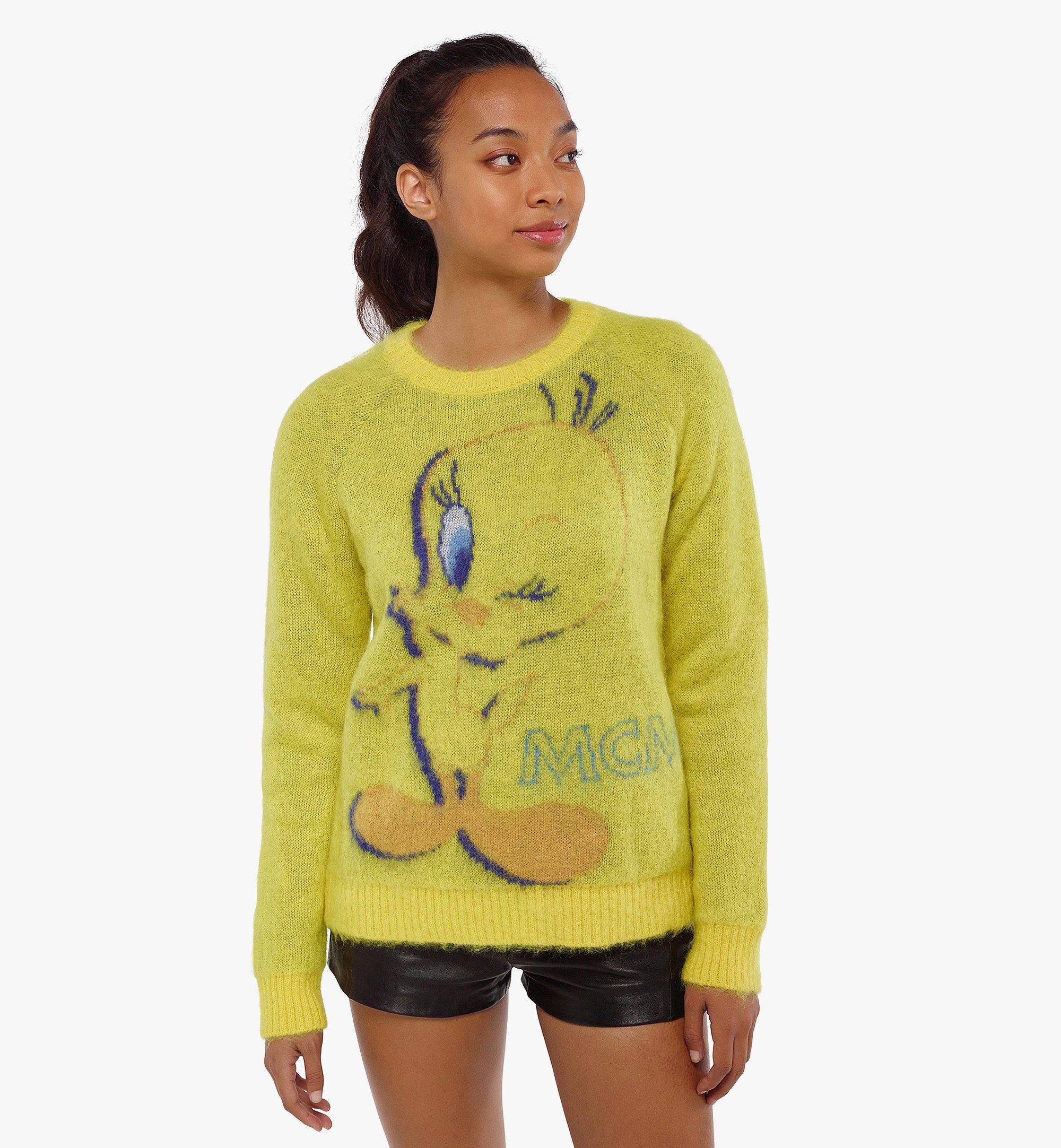 MCM Women’s Looney Tunes x MCM  Mohair Jacquard Sweater Yellow MFEDSMM07YW00M Alternate View 2