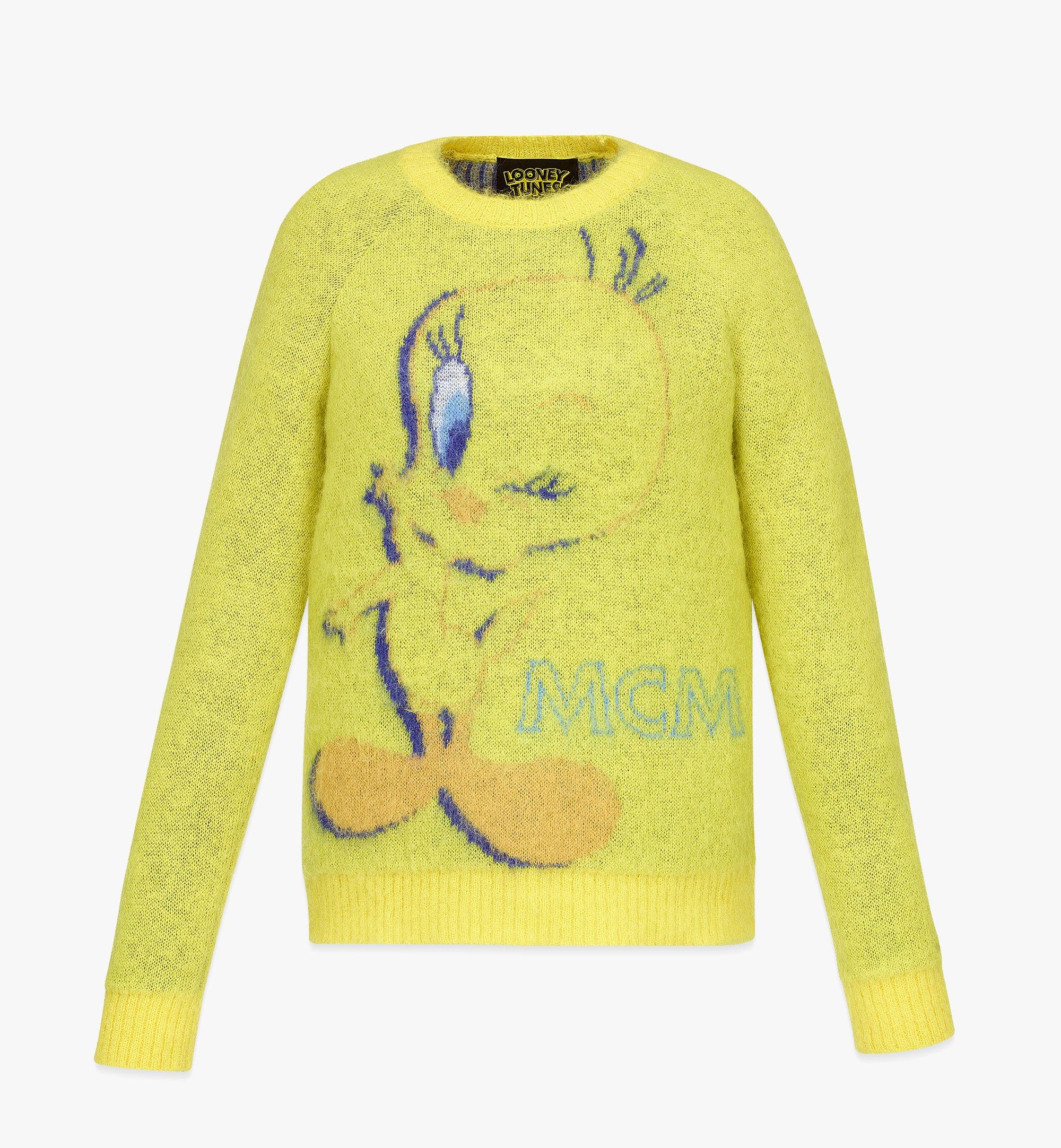 X-Large Women's Looney Tunes x MCM Mohair Jacquard Sweater Yellow