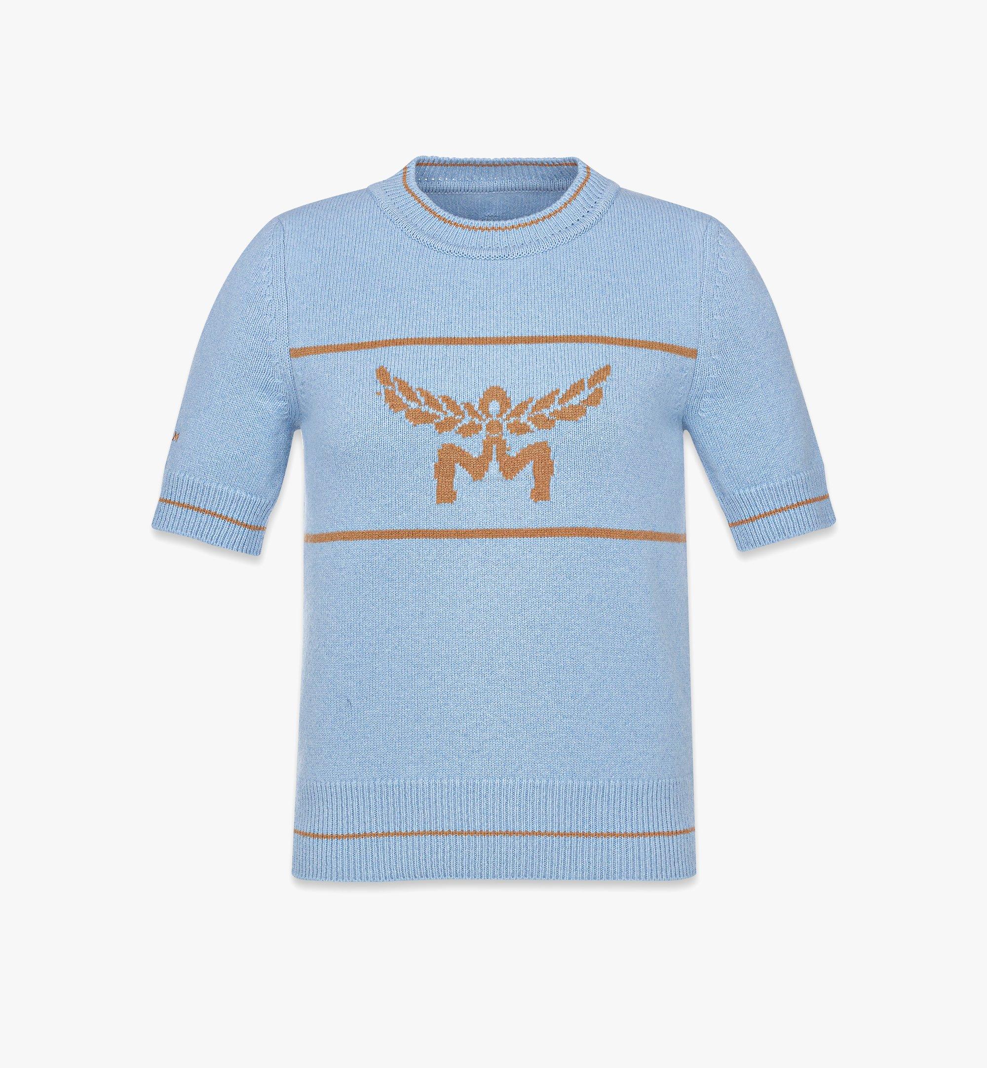 MCM インターシャ ロゴ付き半袖セーター Blue MFEESMM01L900M ほかの角度から見る 1