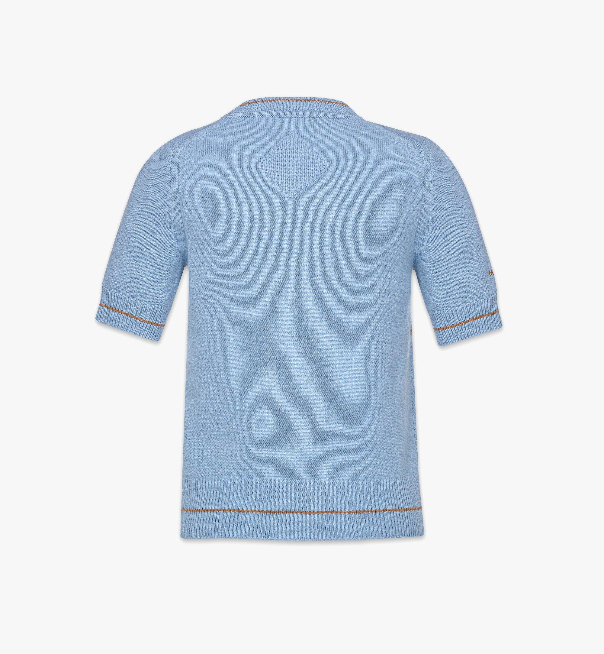 MCM インターシャ ロゴ付き半袖セーター Blue MFEESMM01L900M ほかの角度から見る 1