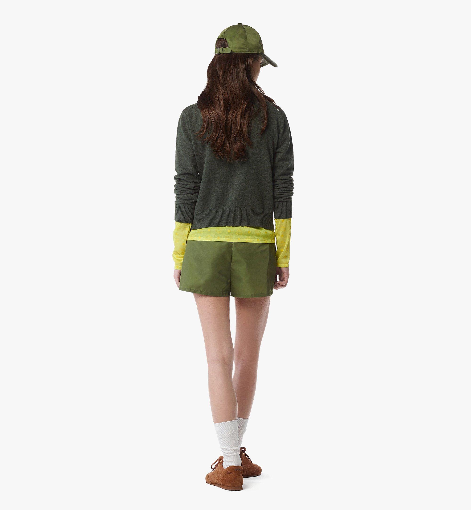 MCM Mega Herringbone Polo Sweater in Wool Jacquard Green MFEFAMM01K800L Alternate View 3