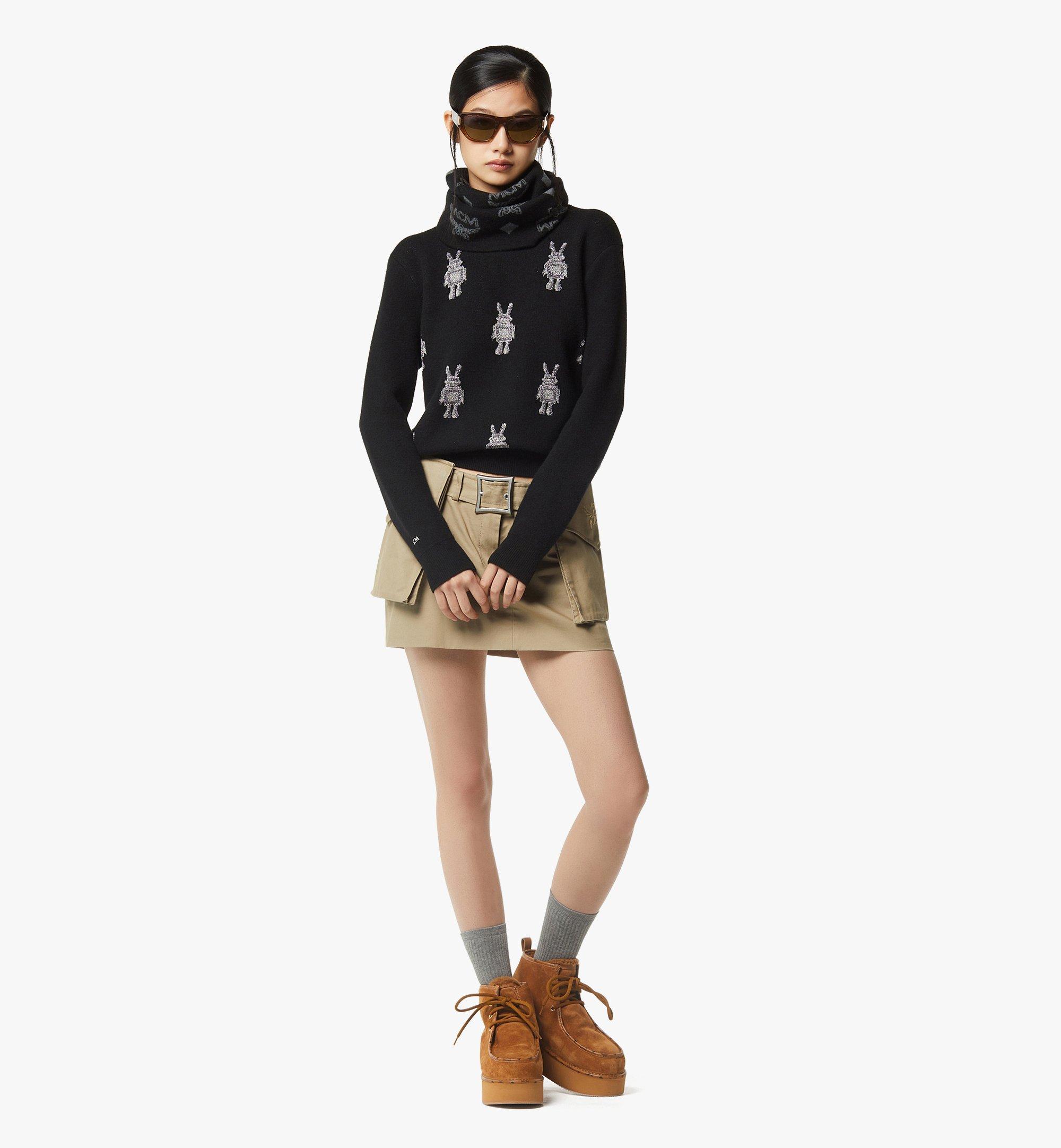 MCM Rabot Sweater in Wool Jacquard Black MFEGSMM01BK00S Alternate View 2