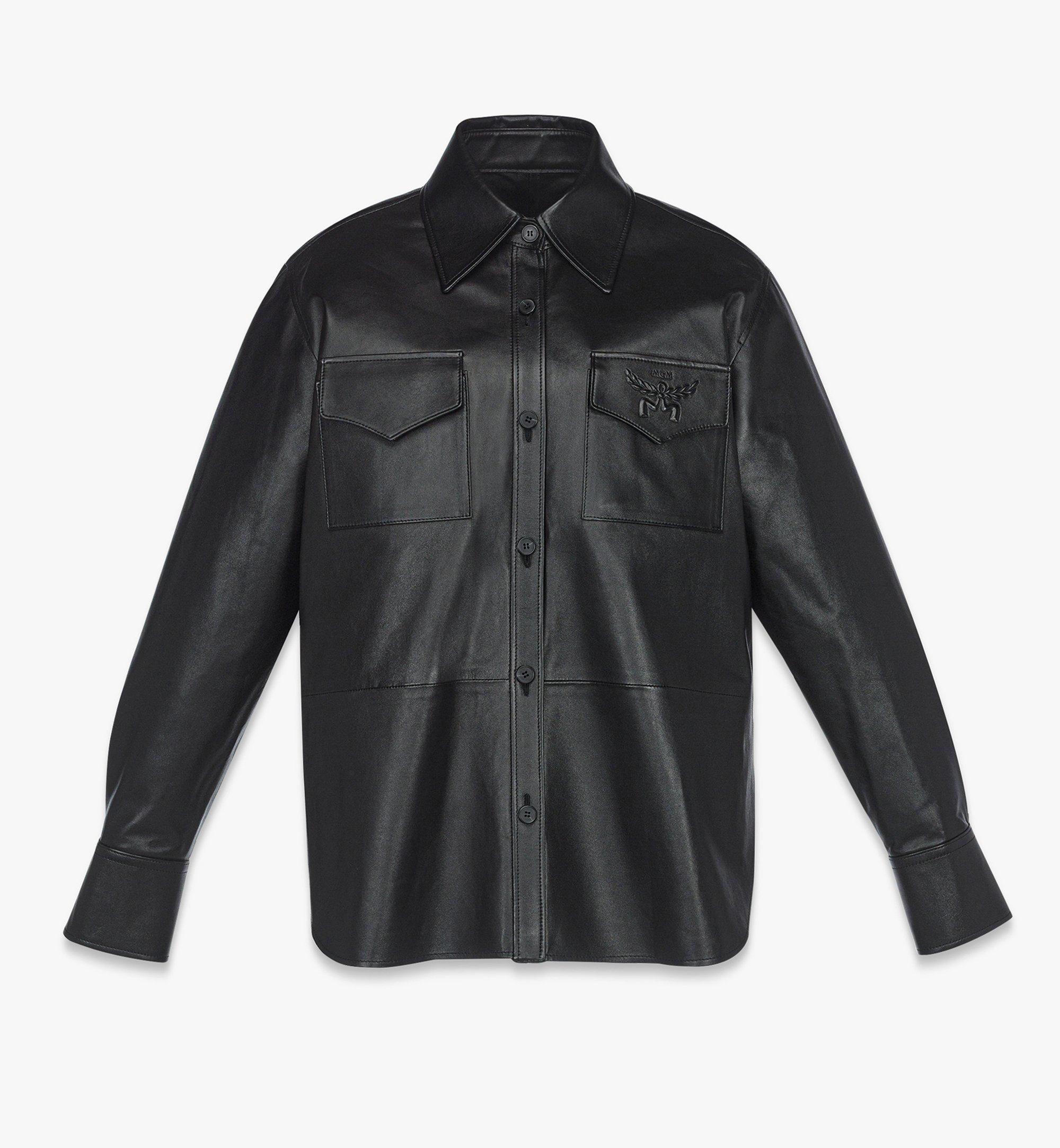MCM Shirt in Lamb Leather Black MFHEAMM04BK042 Alternate View 1