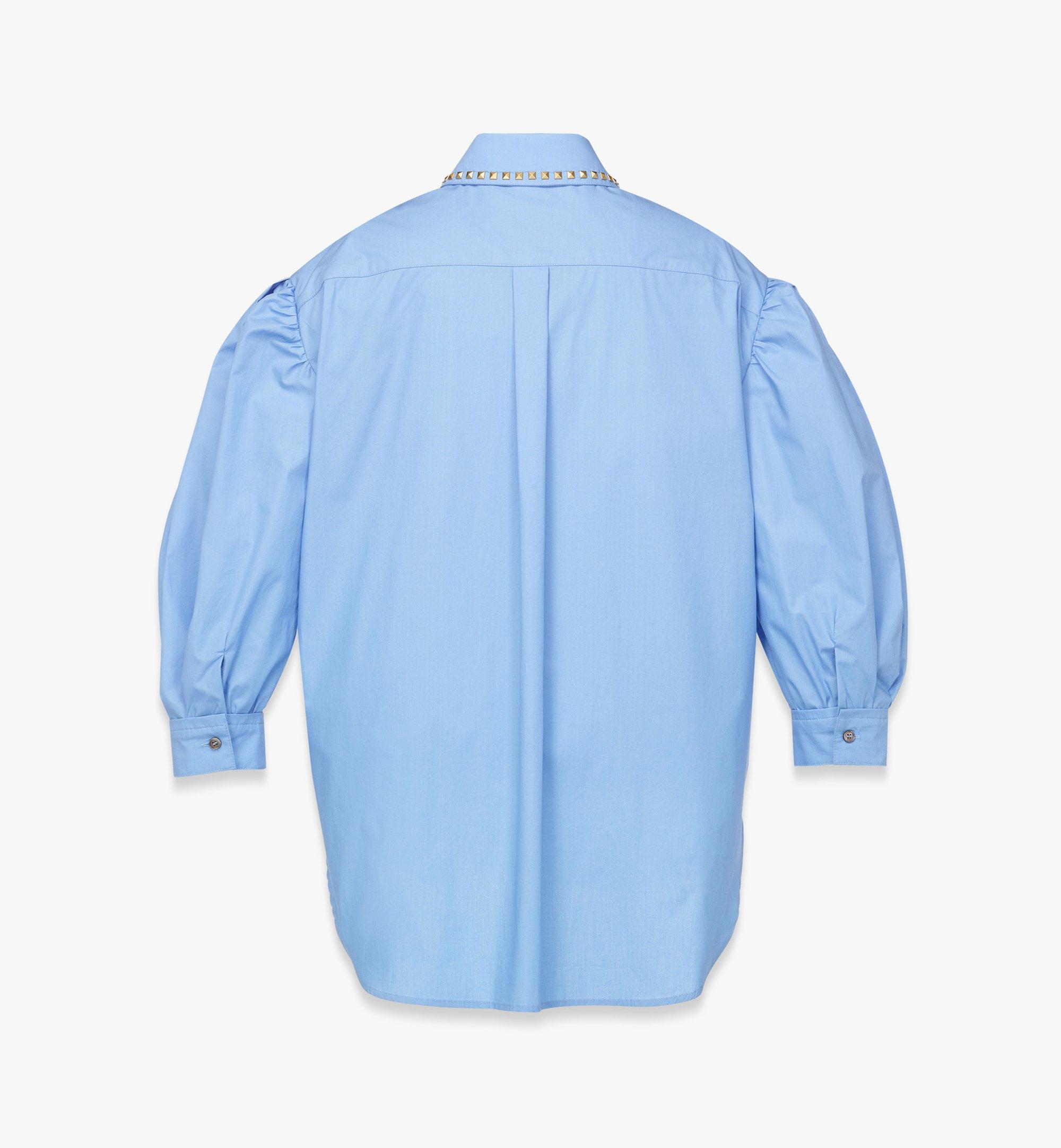 40 IT Three-Quarter Puff Sleeve Oversized Shirt Blue | MCM ®US