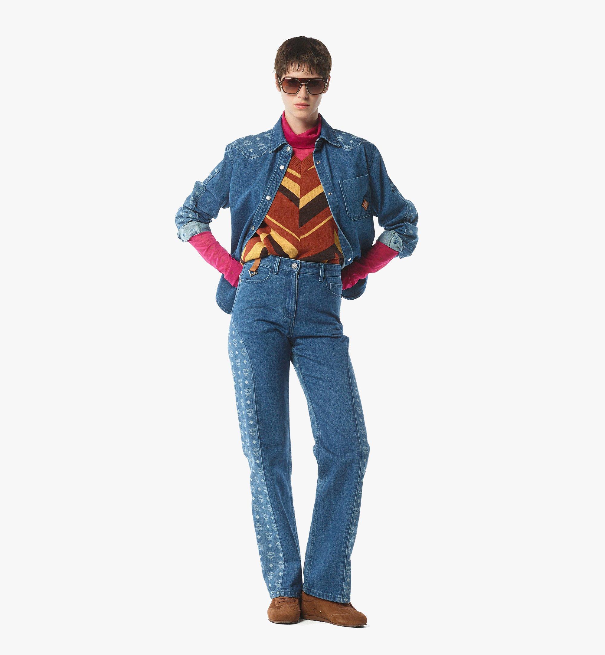 MCM Veste en denim jacquard monogrammé Blue MFHFAMM01HD042 Plus de photos 2