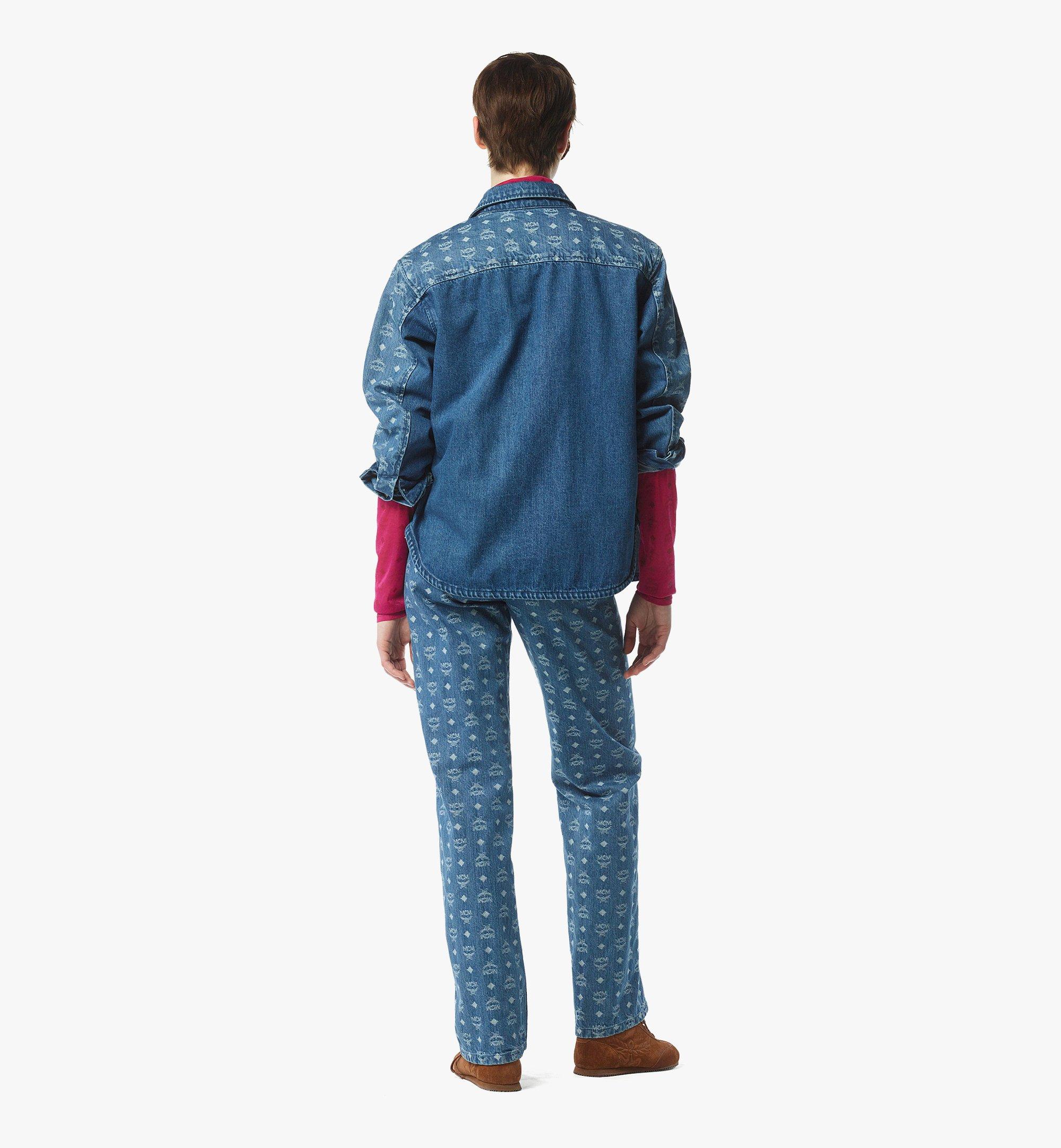 MCM Veste en denim jacquard monogrammé Blue MFHFAMM01HD042 Plus de photos 3