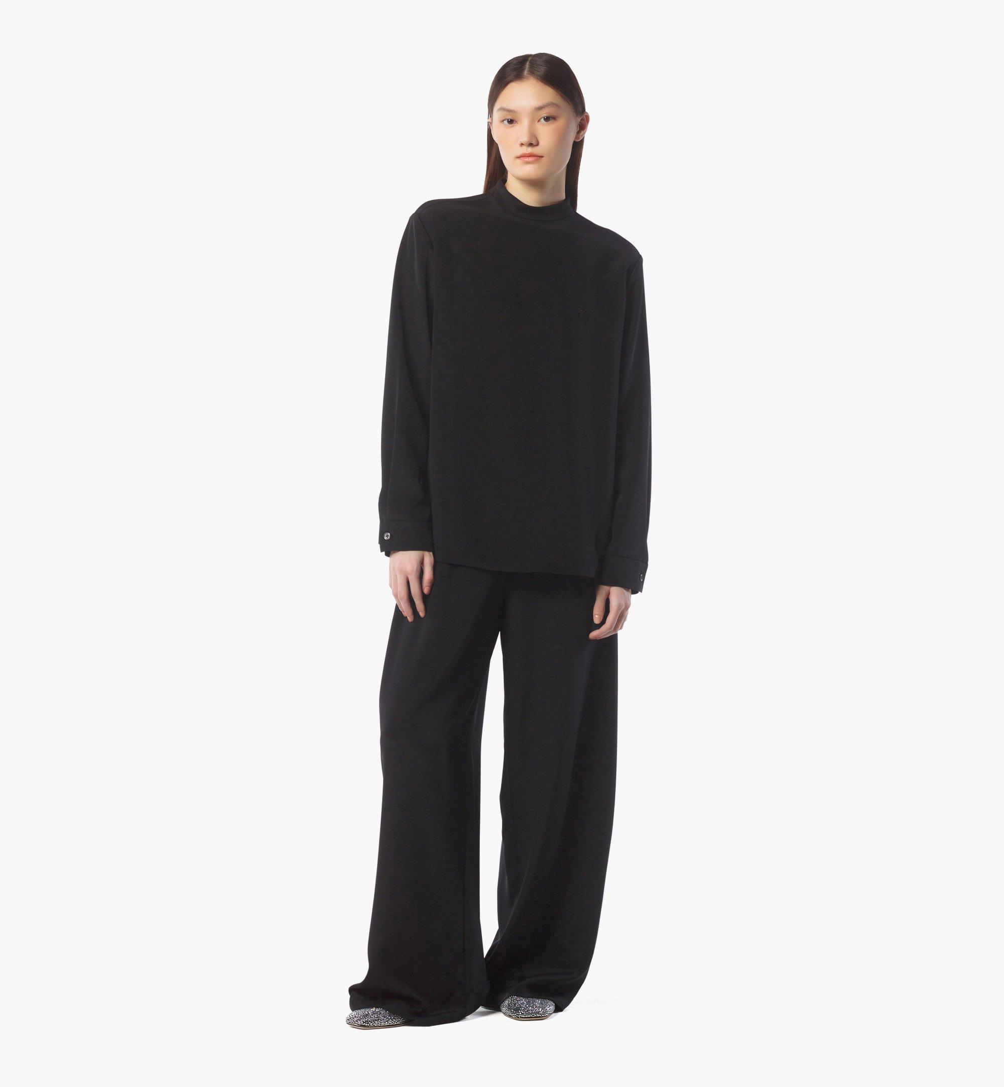 MCM Silk Blouse Black MFHFSMM03BK044 Alternate View 2