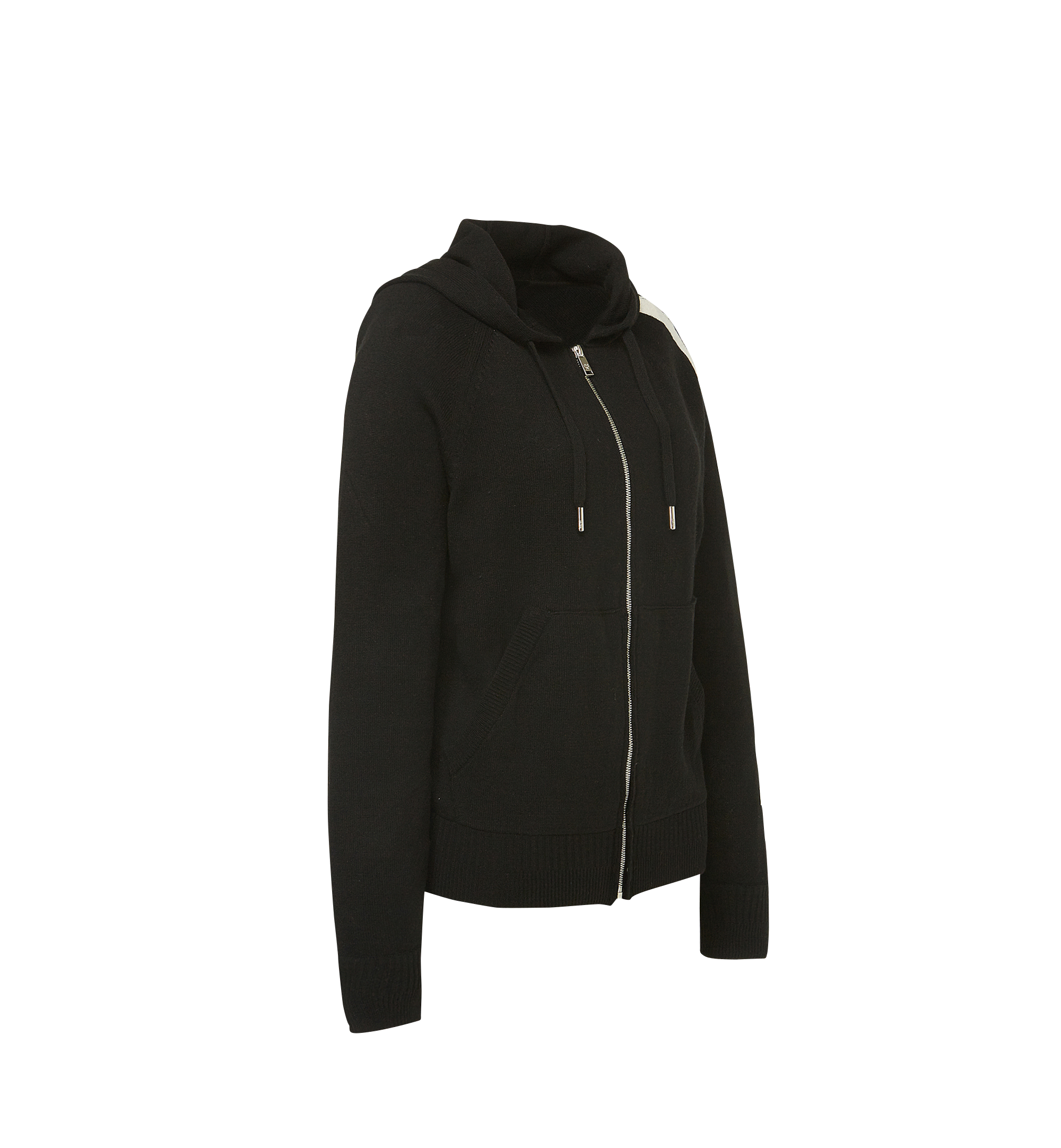 black cashmere zip hoodie