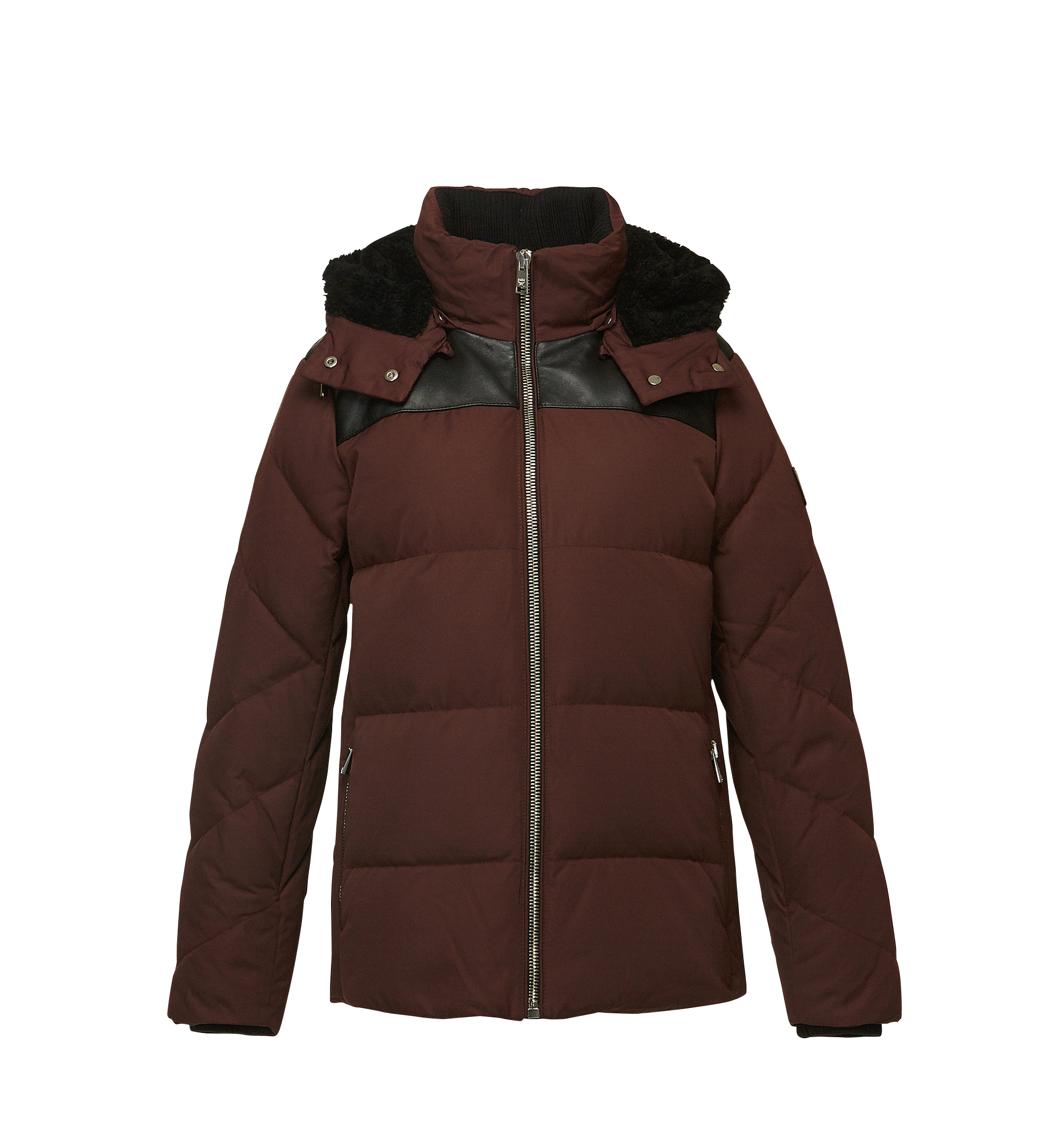 MCM Unisex Hooded Puffer Jacket with Leather Detailing BROWN MFJ7AMM37NK00S Alternate View 1