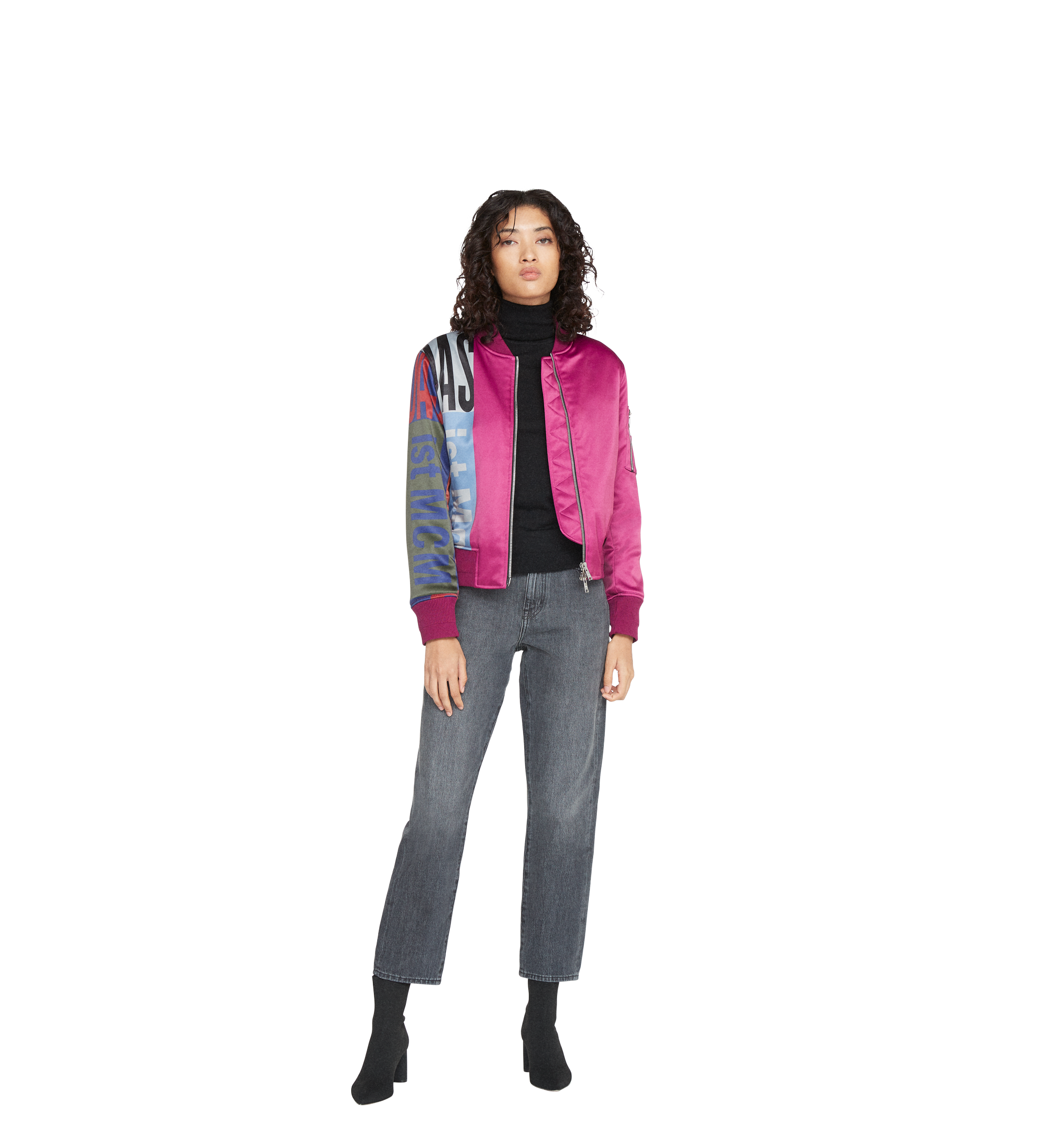 MCM Women's Das Ist MCM Satin Bomber Jacket  MFJ8AMM30UK00S Noch mehr sehen 2
