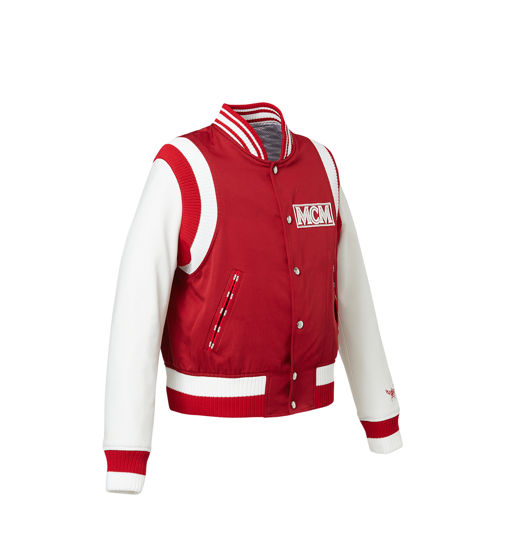 MCM Women's Classic Logo Stadium Jacket Red MFJ8SMM34RU00L Alternate View 1