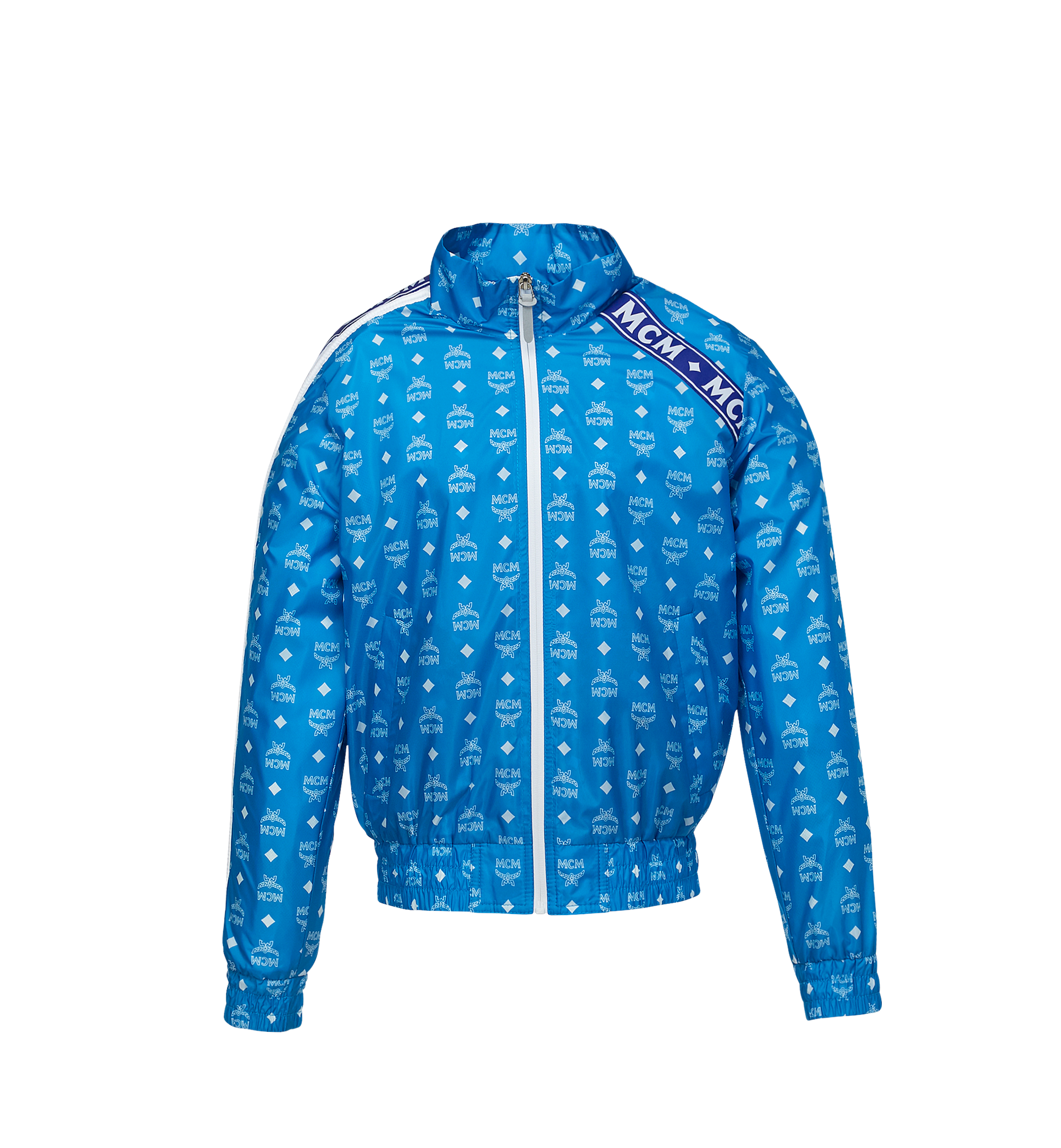 44 IT Women's Bomber Jacket in Monogram Nylon Blue