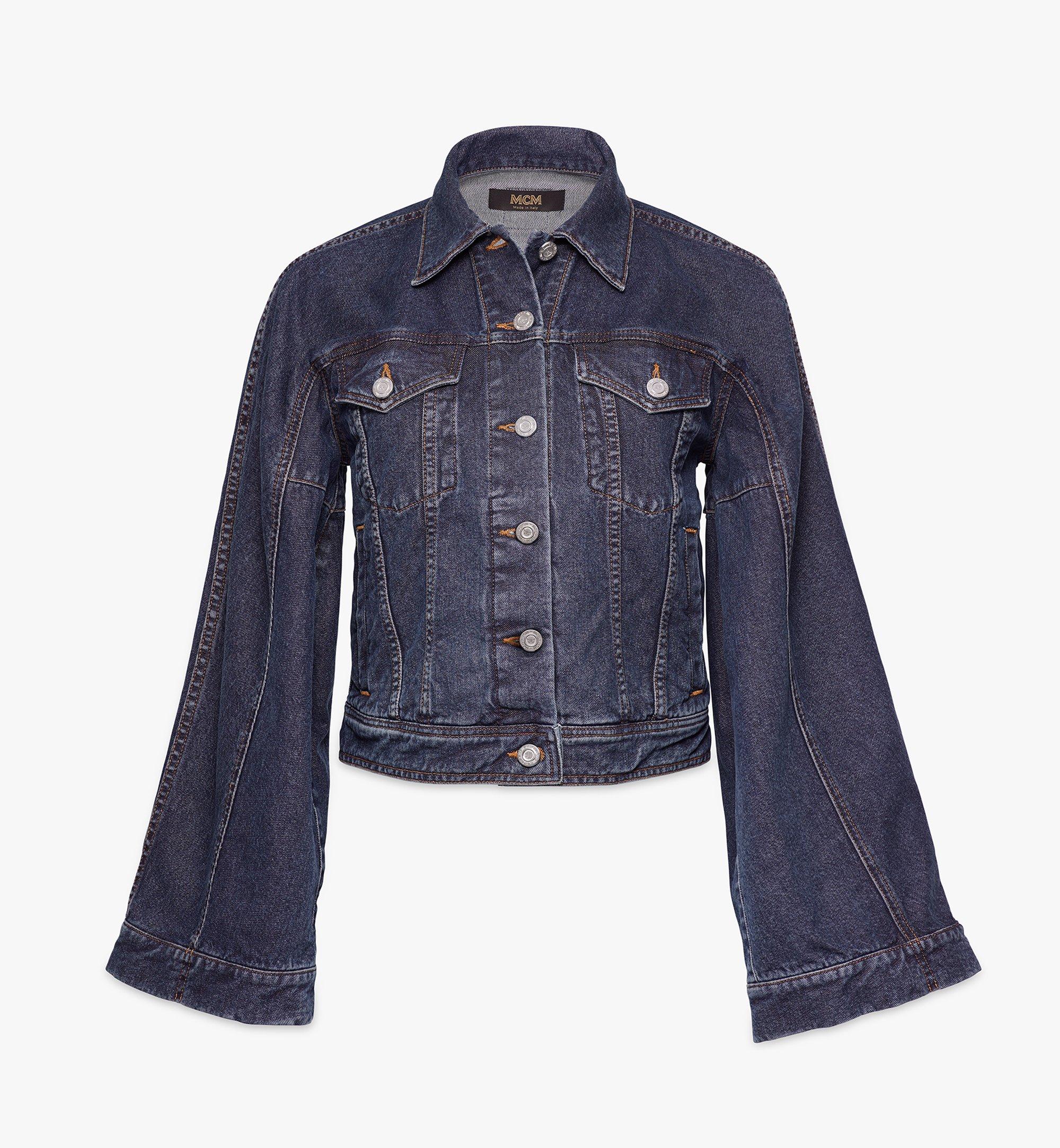 denim jacket with black sleeves womens